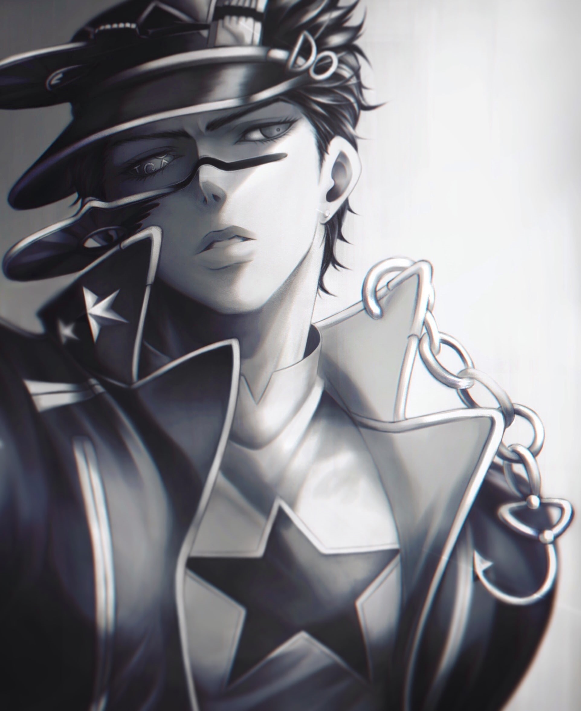 representation, art and craft, mask - disguise, kuujou joutarou, human representation, studio shot, jojo no kimyou na bouken, silver colored, eye mask, Phone HD Wallpaper