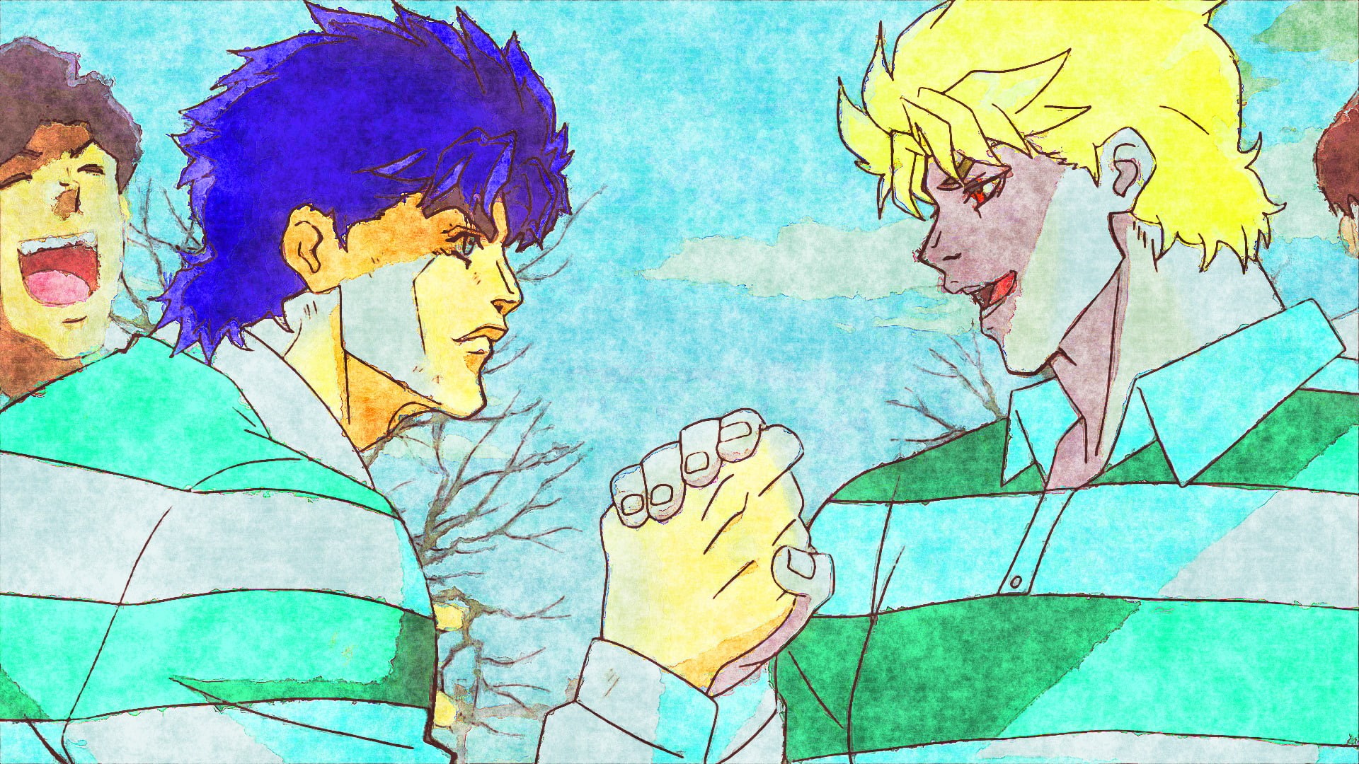 1080P, Jonathan Joestar, Jojos Bizarre Adventure, Dio Brando, Anime, HD Wallpaper