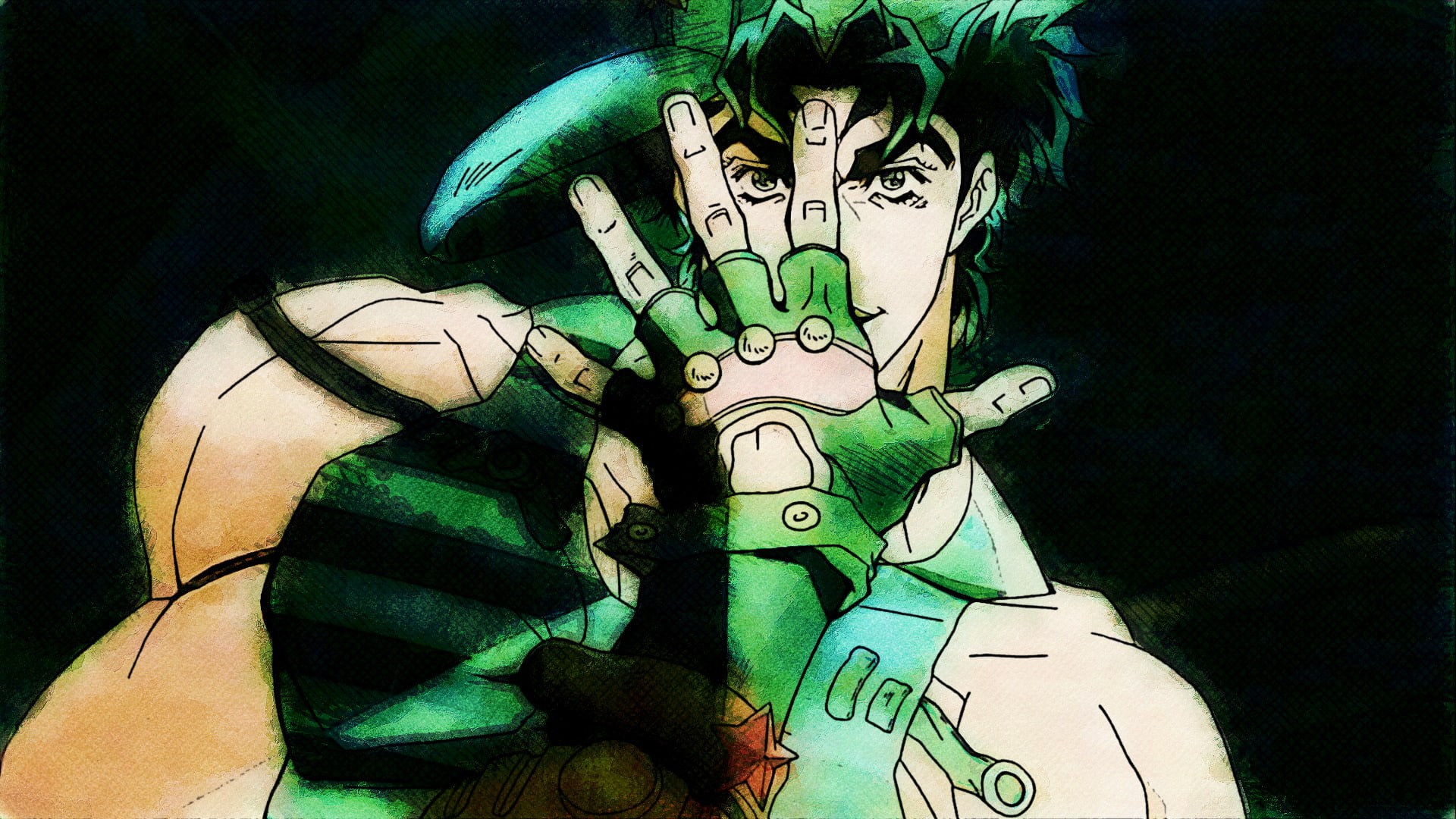 Jojos Bizarre Adventure, celebration, nature, halloween, arts culture and entertainment, wall, Jonathan Joestar, portrait, multi colored, obscured face, HD Wallpaper