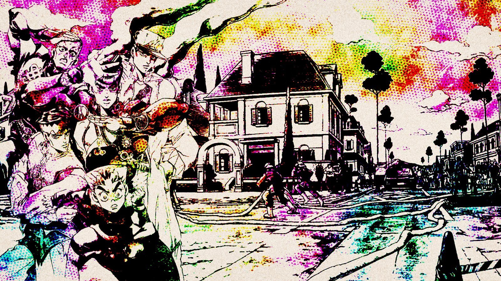 Rohan Kishibe, Anime, Koichi Hirose, 720P, Josuke Higashikata, Jotaro Kujo, Okuyasu Nijimura, Jojos Bizarre Adventure, HD Wallpaper