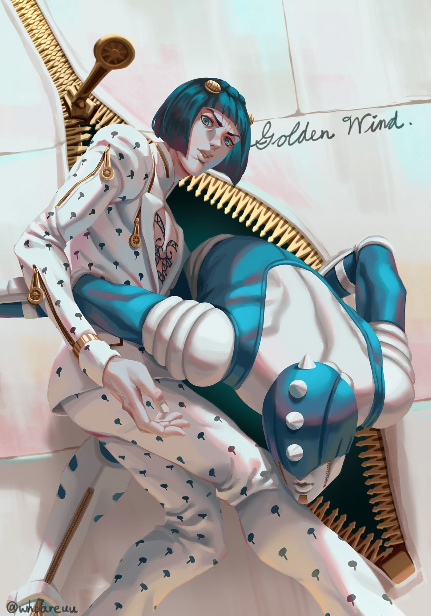 JoJos Bizarre Adventure: All Star Battle, JoJos Bizarre Adventure: Golden Wind, fan art, 1080P, short hair, black hair, anime boys, Sticky Fingers, blue eyes, Phone HD Wallpaper