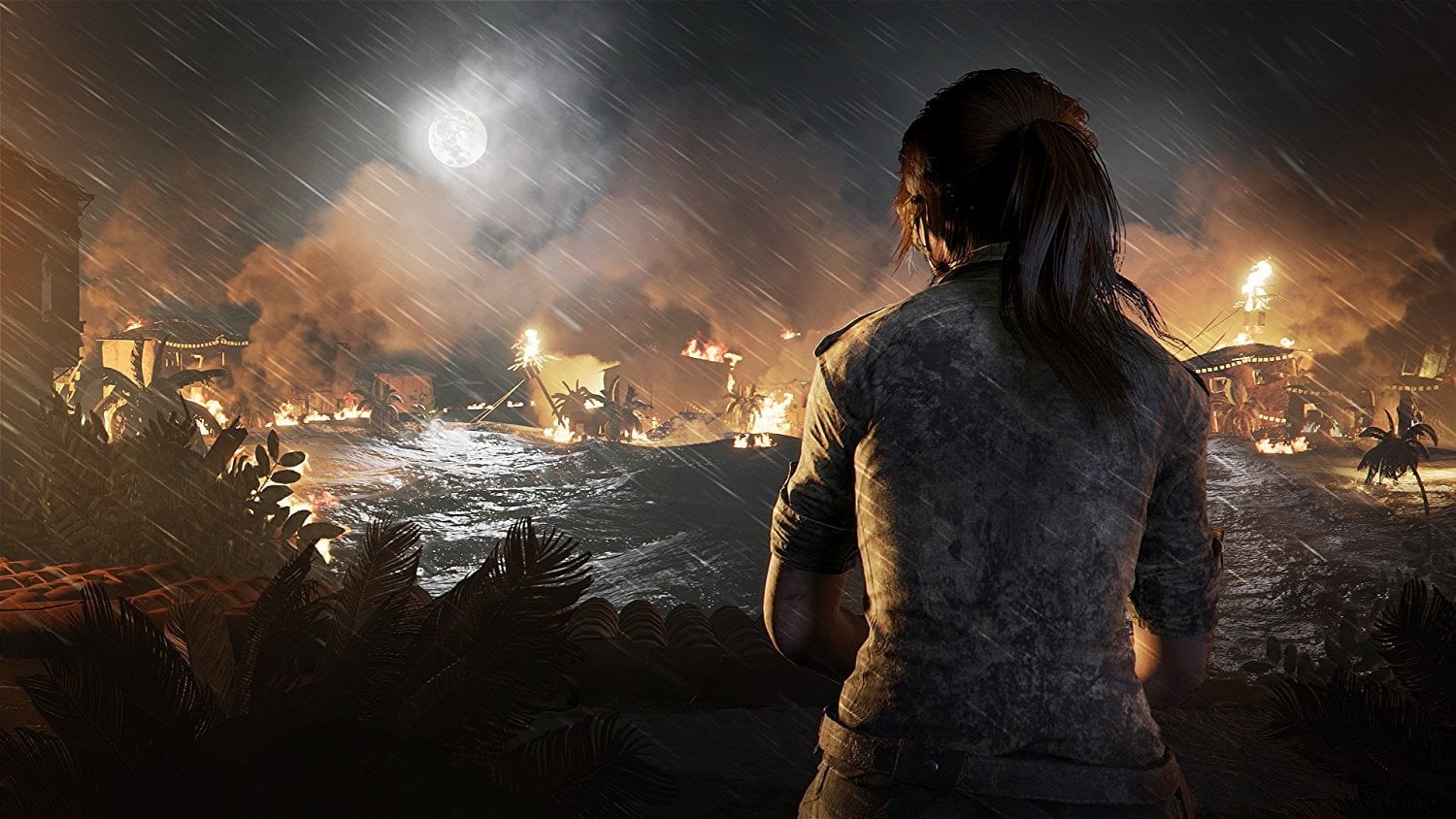 Tomb Raider 2018, illuminated, architecture, standing, burning, heat - temperature, video games, Tomb Raider, festival, three quarter length, alone, fire - natural phenomenon, HD Wallpaper