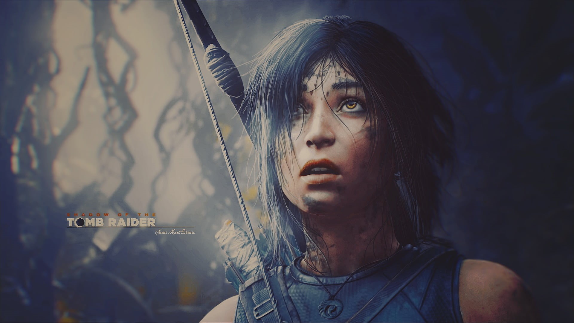 Tomb Raider, beautiful woman, adult, beauty, women, contemplation, portrait, focus on foreground, headshot, hair, video game characters, outdoors, looking, HD Wallpaper
