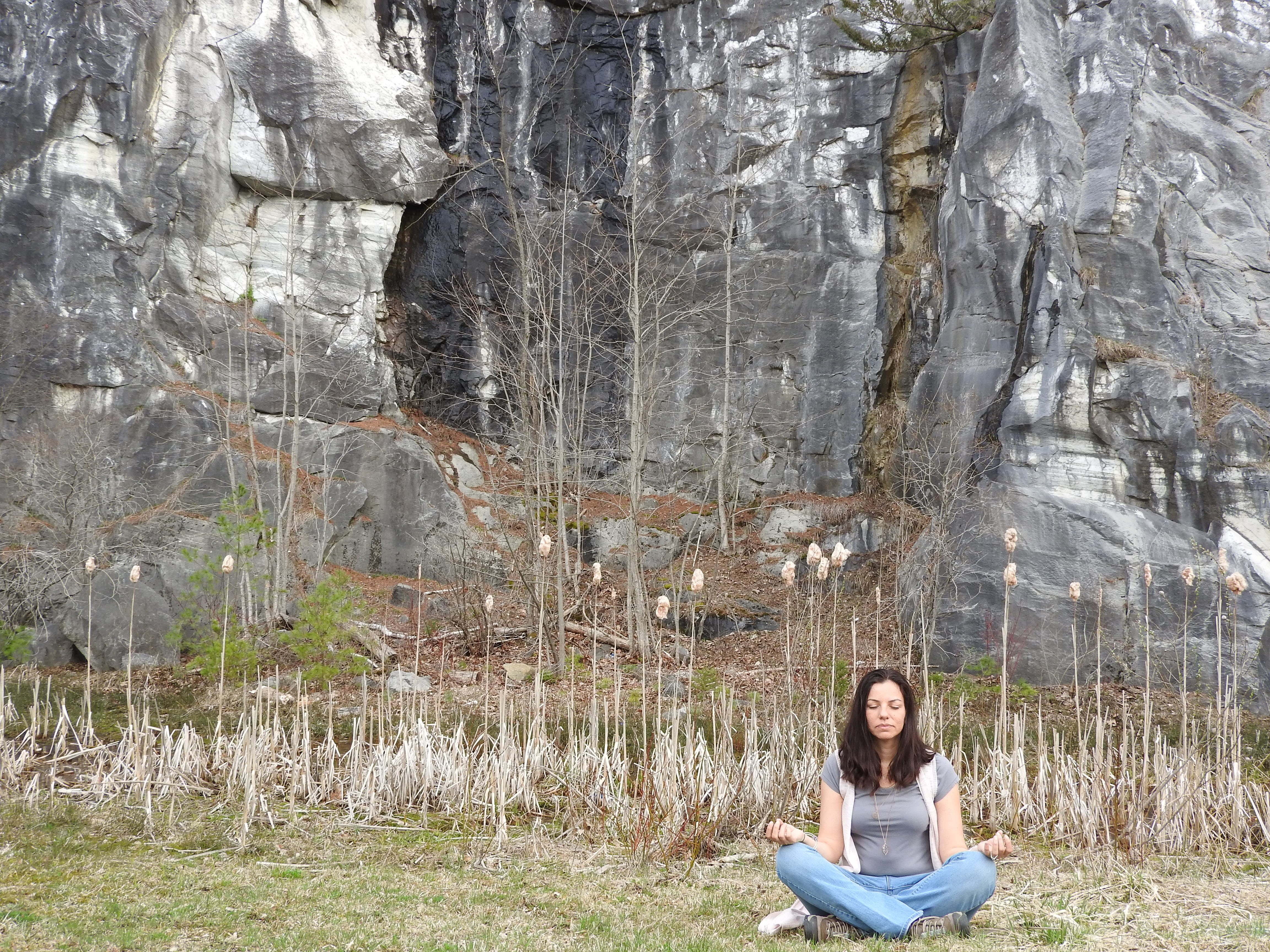 happy, rock, relaxation, exercise, beside, pose, peace, book, peaceful, female, adult, casual clothing, spiritual, spirituality, mind, full length, calm, HD Wallpaper