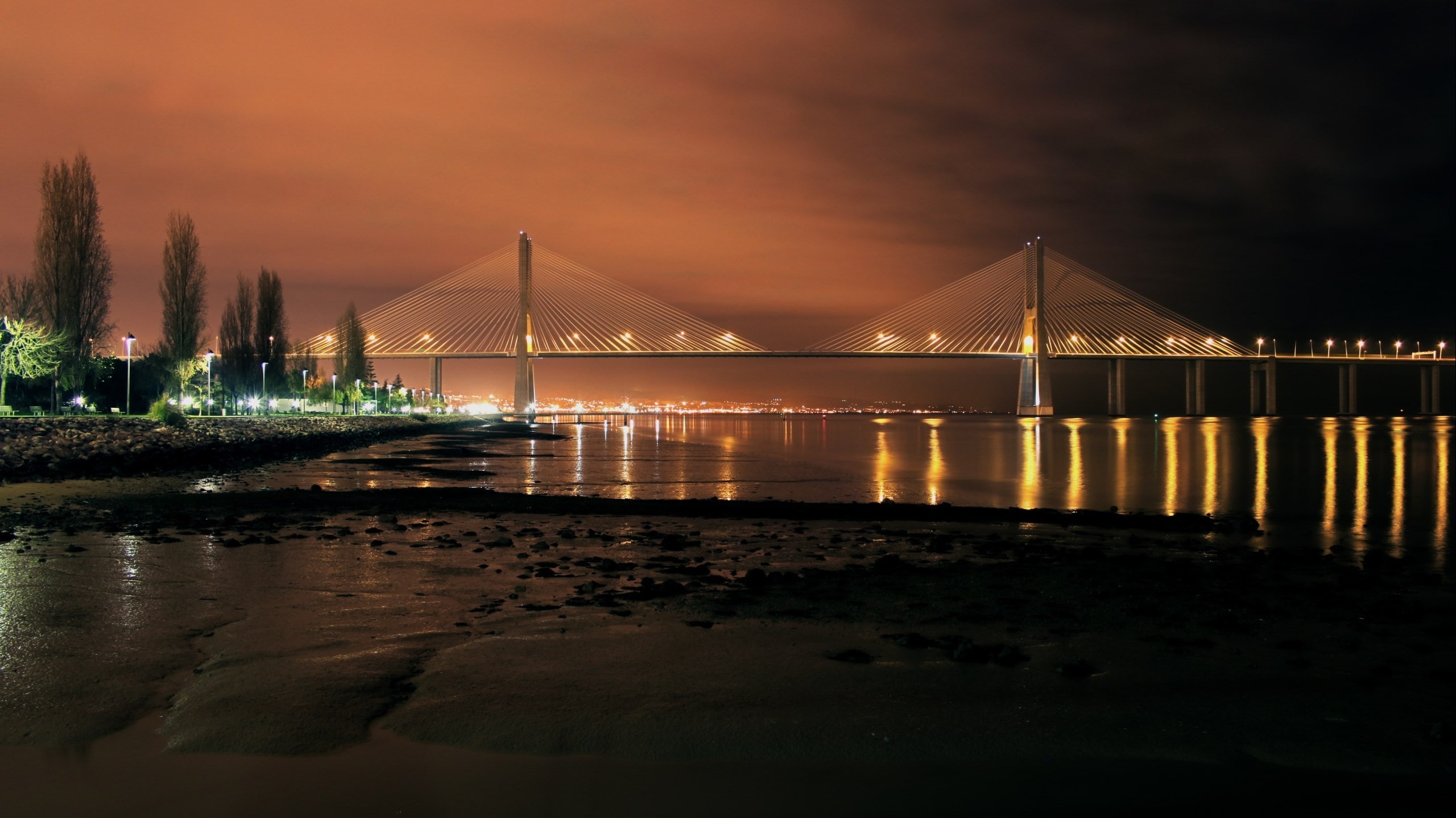 vasco da gama bridge, 2K, HD Wallpaper