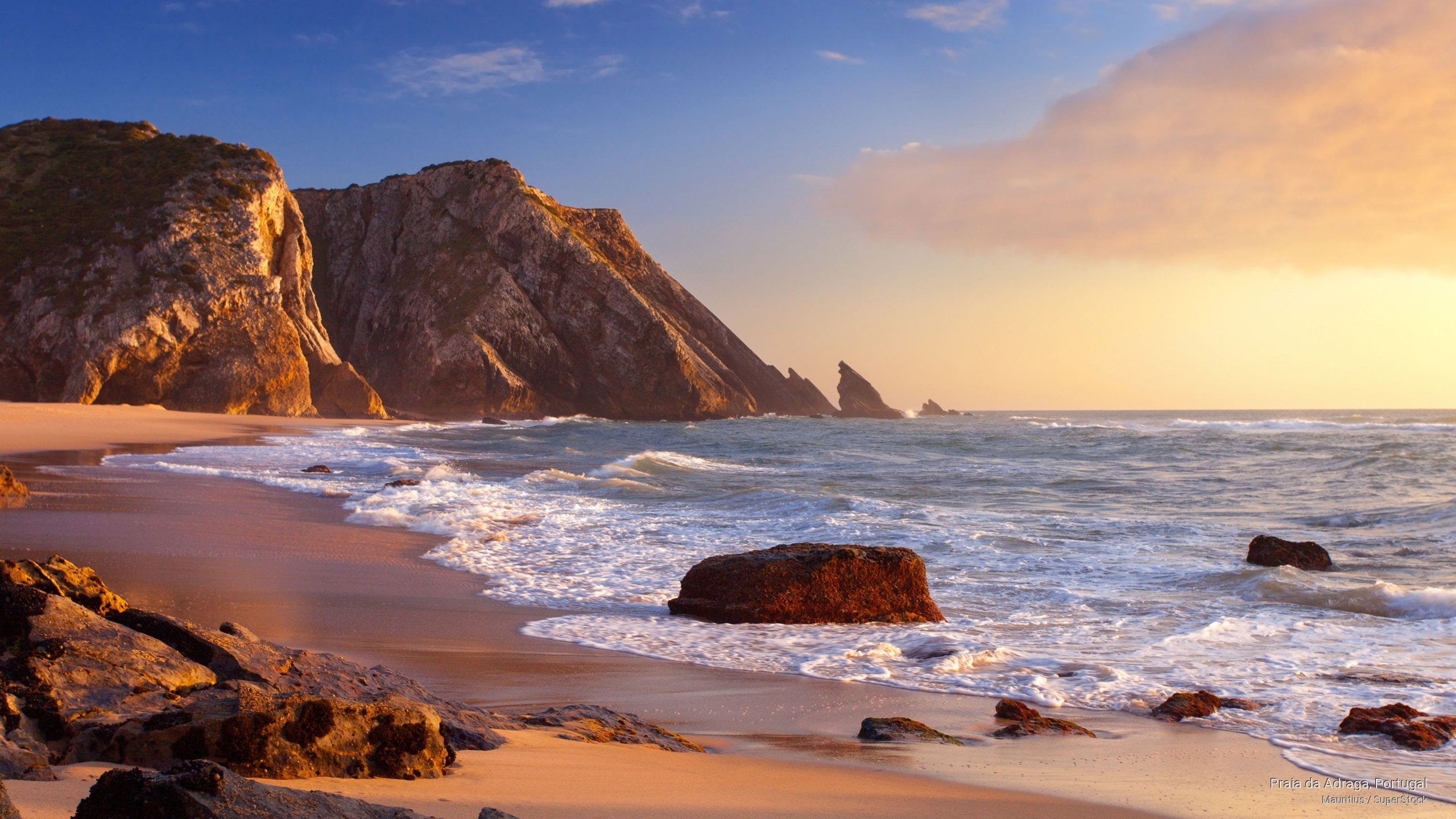 Beaches, portugal, da, adraga, praia, 2K, HD Wallpaper