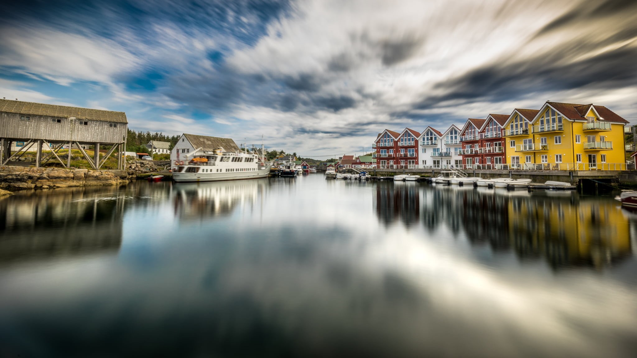 landscape, europe, 1080P, outdoors, view, reflection, Hordaland, houses, sea, fe, Hellesøy, photography, photo, norway, body, Bergen, house, sky, body of water, HD Wallpaper