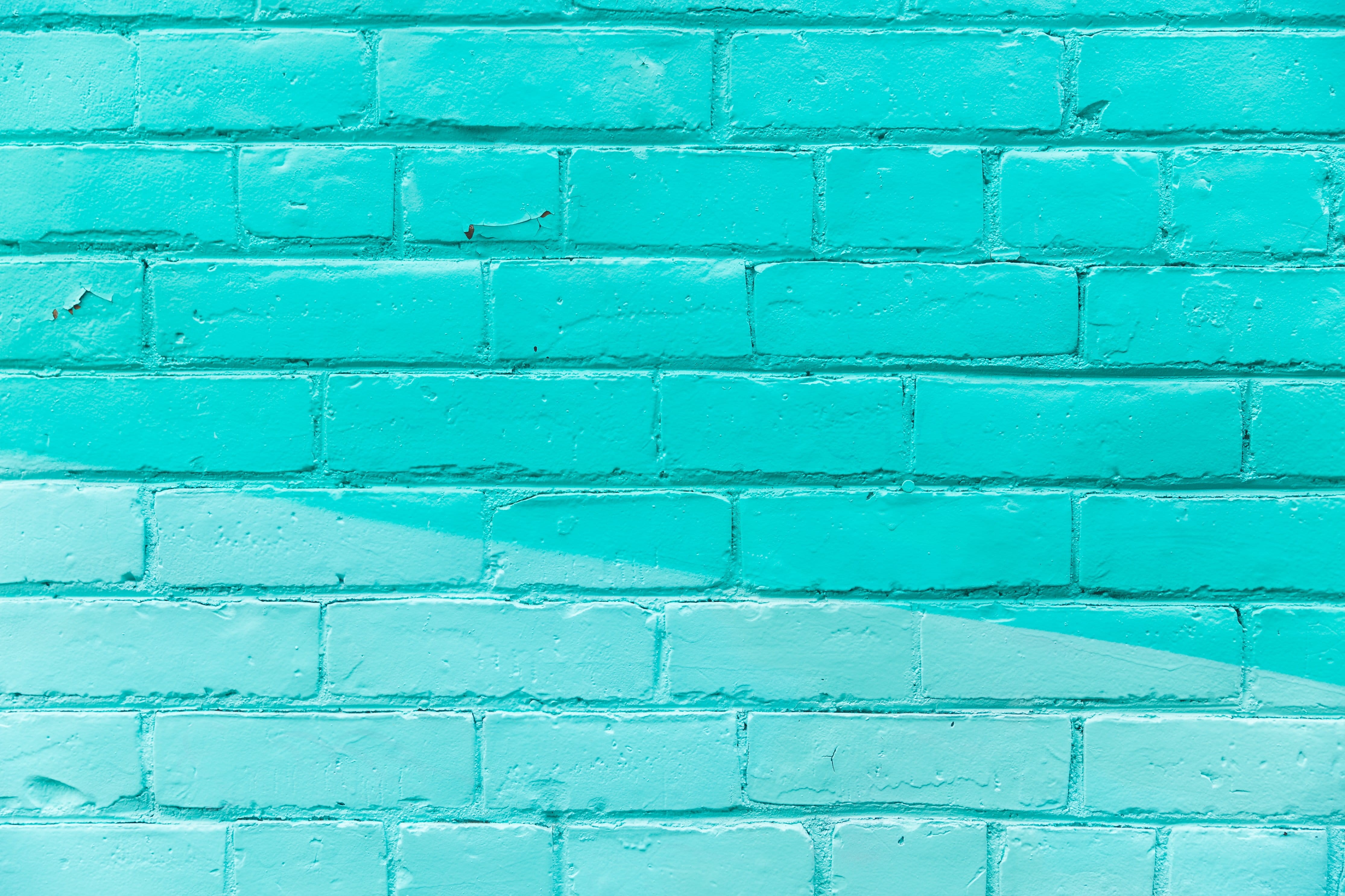 building exterior, concrete, architecture, brick wall, blue, turquoise colored, built structure, pattern, turquoise, wall - building feature, cement, copy space, HD Wallpaper