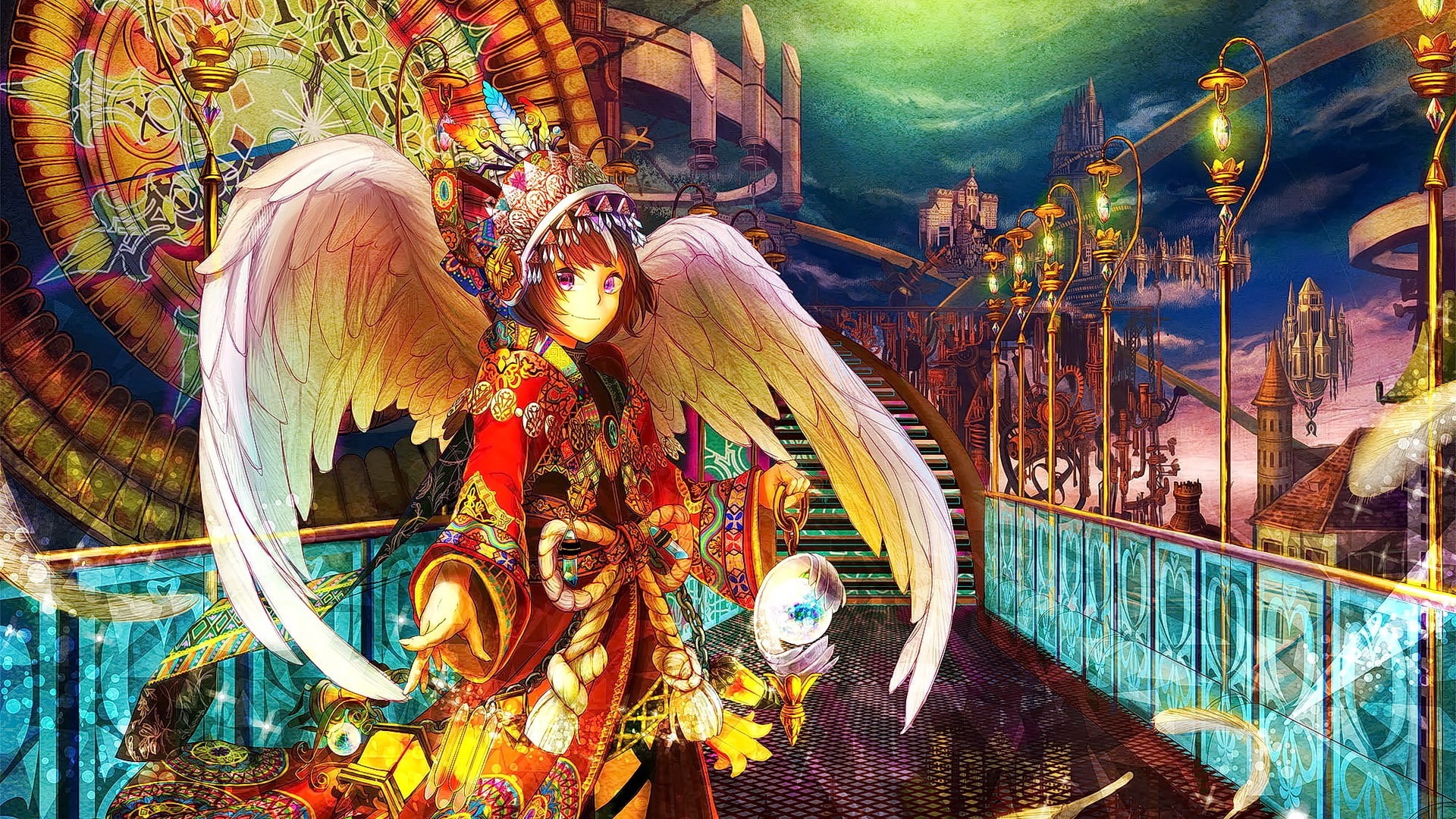 human representation, spirituality, creativity, amusement park ride, representation, carousel horses, outdoors, night, 1080P, original characters, architecture, HD Wallpaper