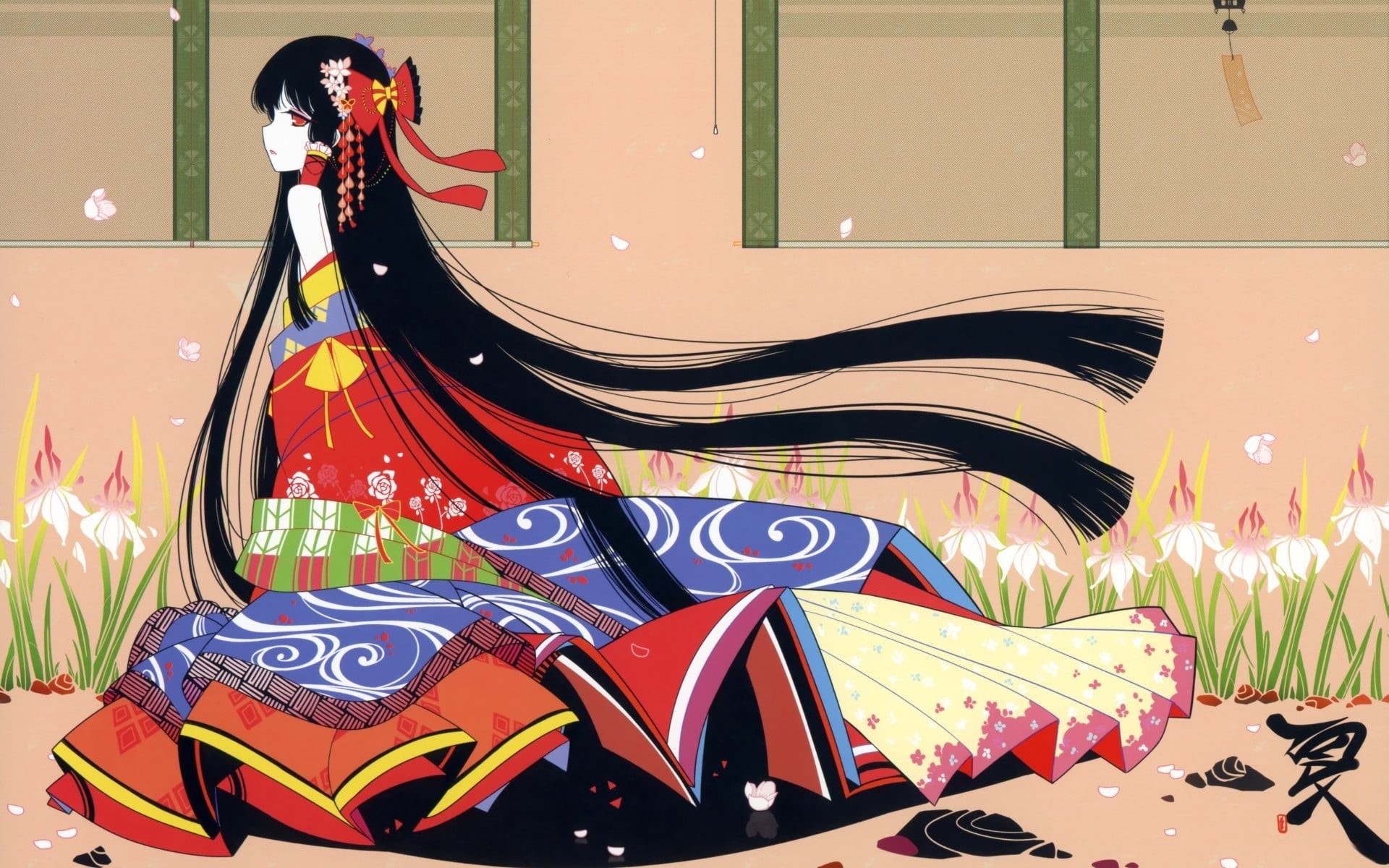 illuminated, anime, illustration, ornate, image, animal wildlife, leisure activity, girl, brightness, backgrounds, computer Graphic, mammal, brunette, night, HD Wallpaper
