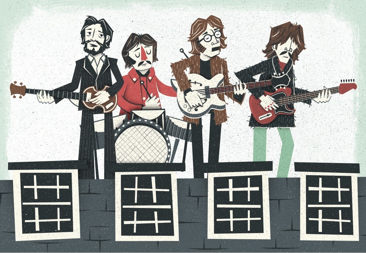 artwork, 480P, musical instrument, music, band, The Beatles, HD Wallpaper