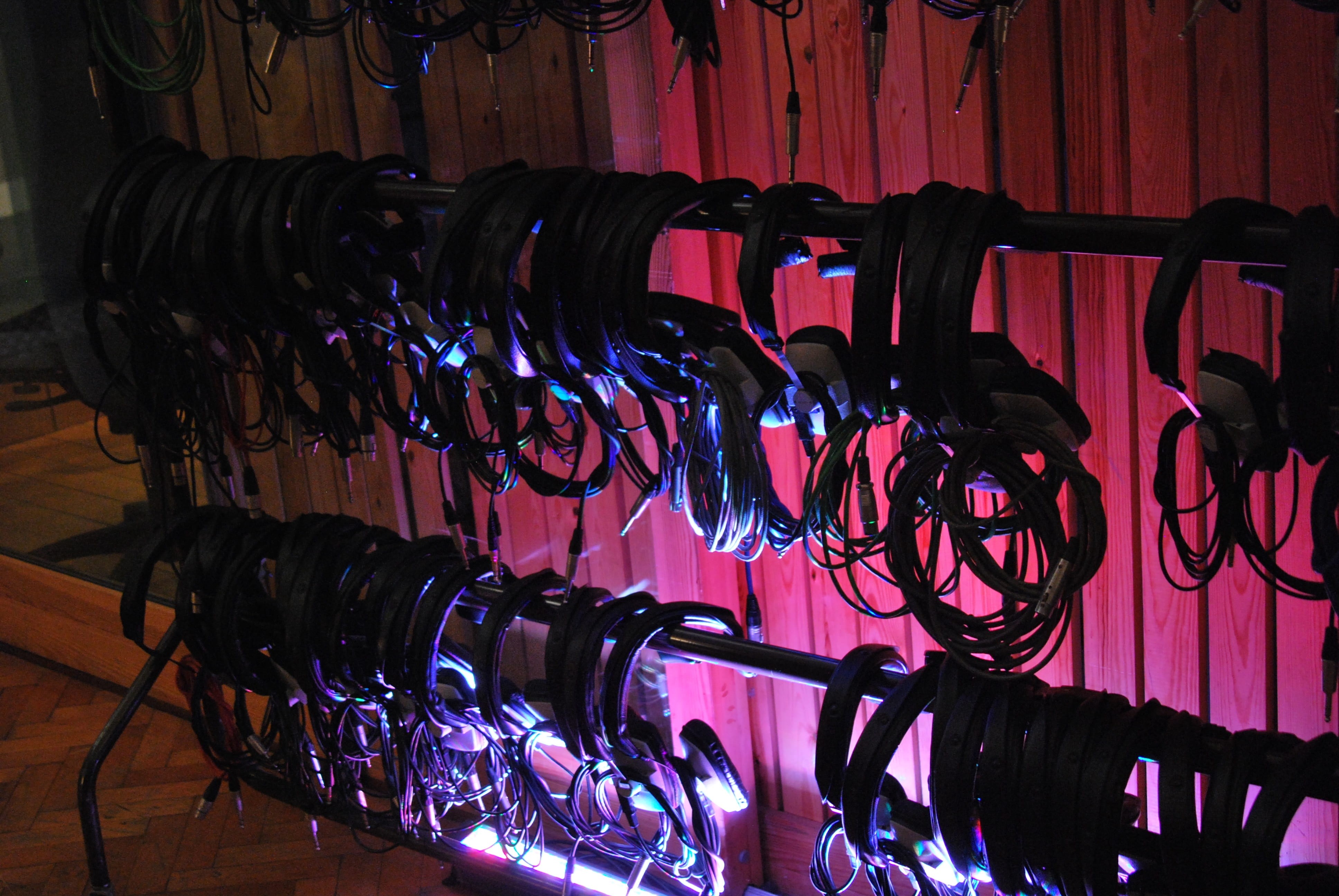 rack, hanging, in a row, studio, headphones, business, nightlife, variation, for sale, retail, headset, illuminated, pink, clothing, large group of objects, HD Wallpaper