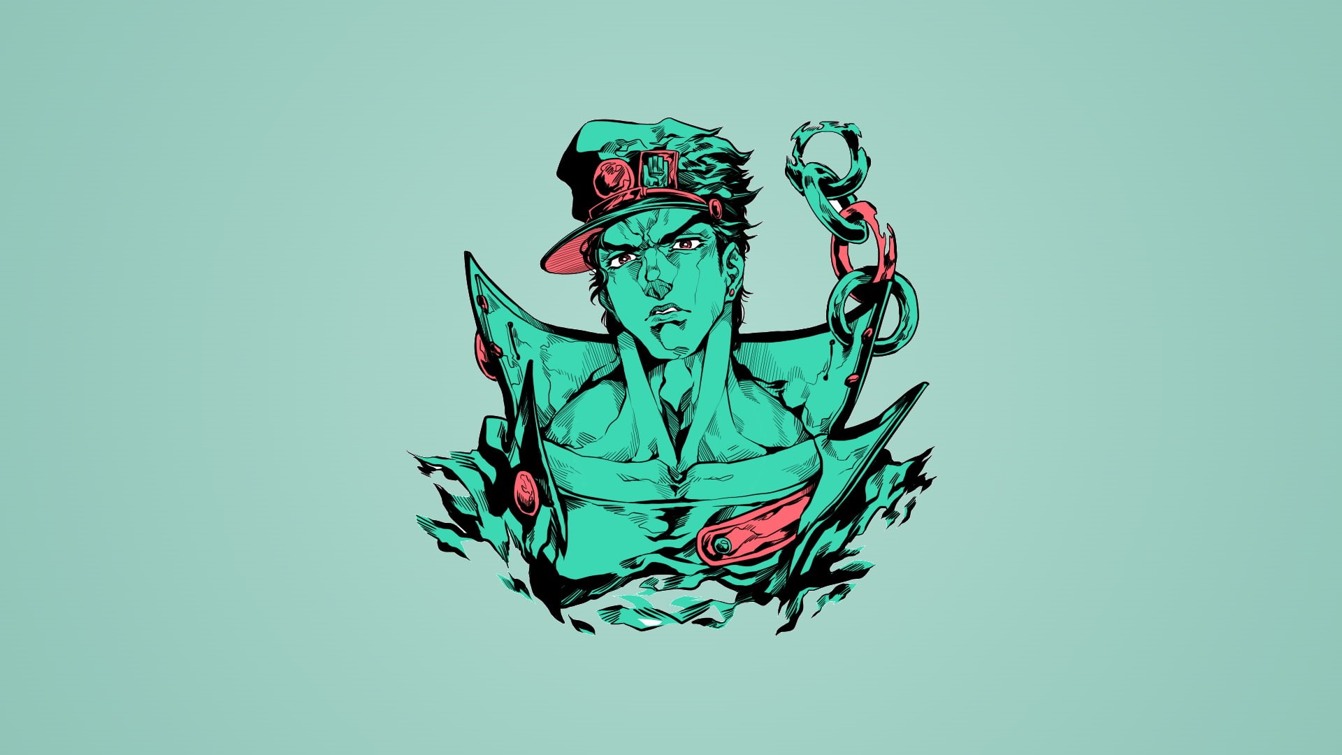 1080P, JoJos Bizarre Adventure: Stardust Crusaders  schoolboys  anime  Jotaro Kujo  turquoise  Japanese  pink, HD Wallpaper