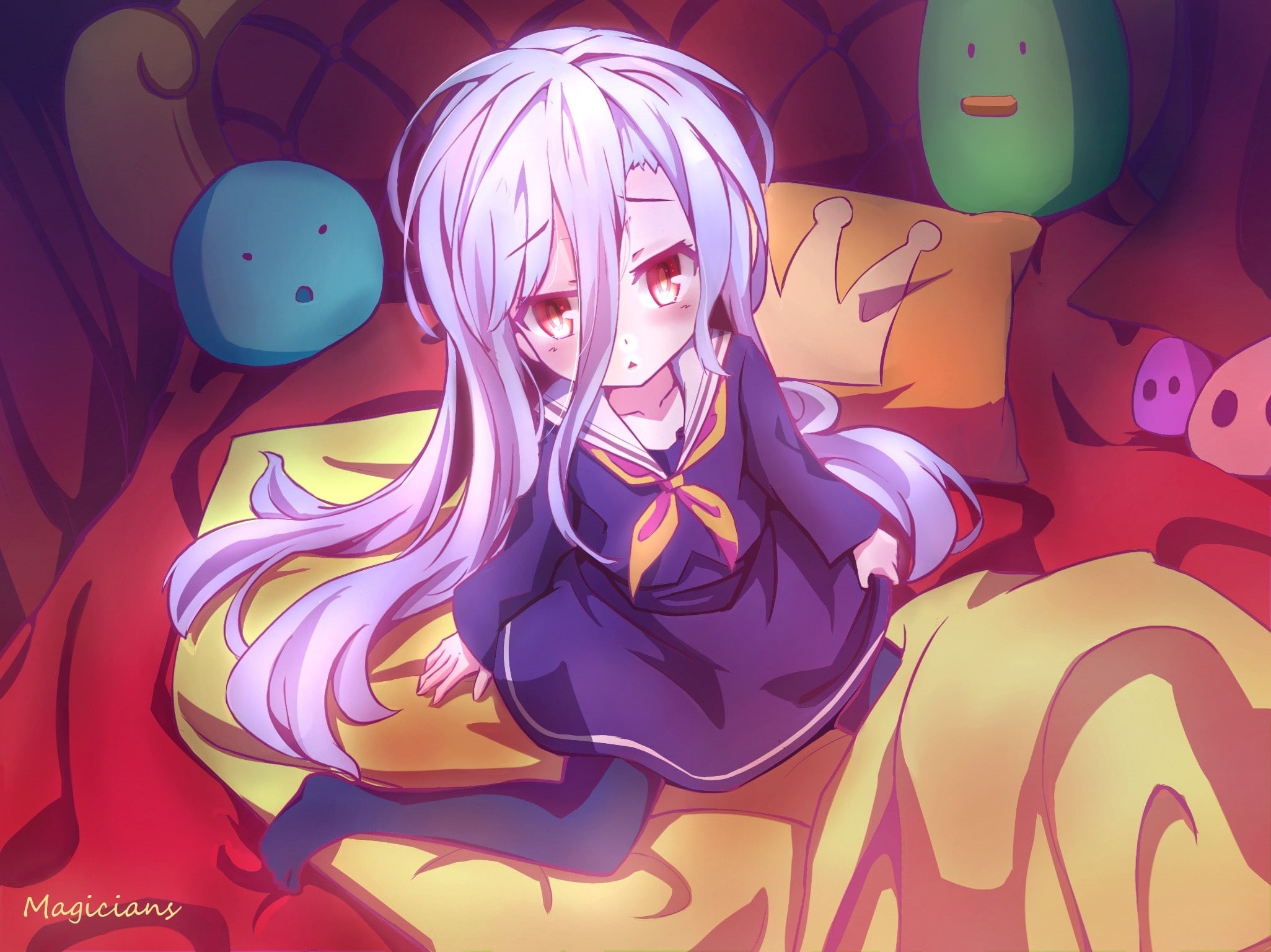 1080P, anime, No Game No Life, Shiro (No Game No Life), HD Wallpaper