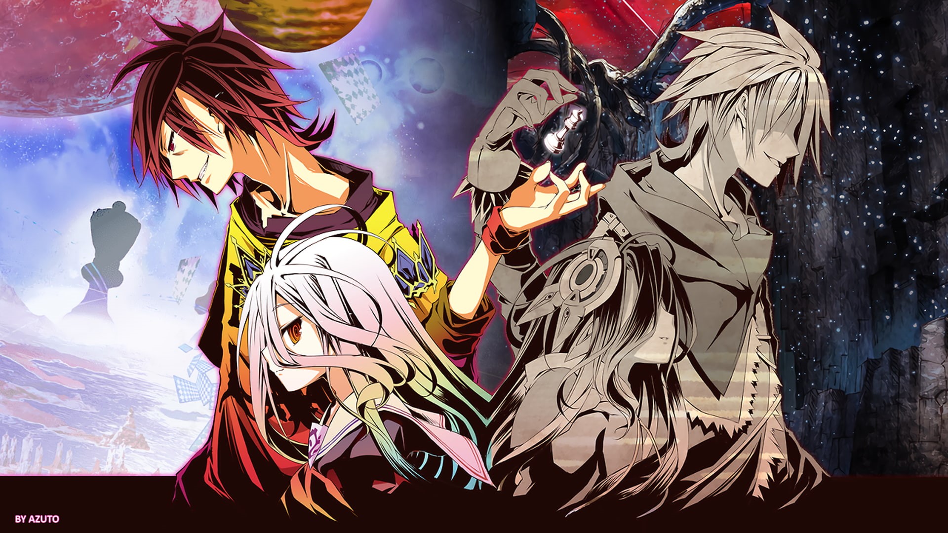No Game No Life, 1080P, Shuvi Dola, Sora (No Game No Life), Shiro (No Game No Life), Riku Dola, Anime, No Game No Life: Zero, HD Wallpaper