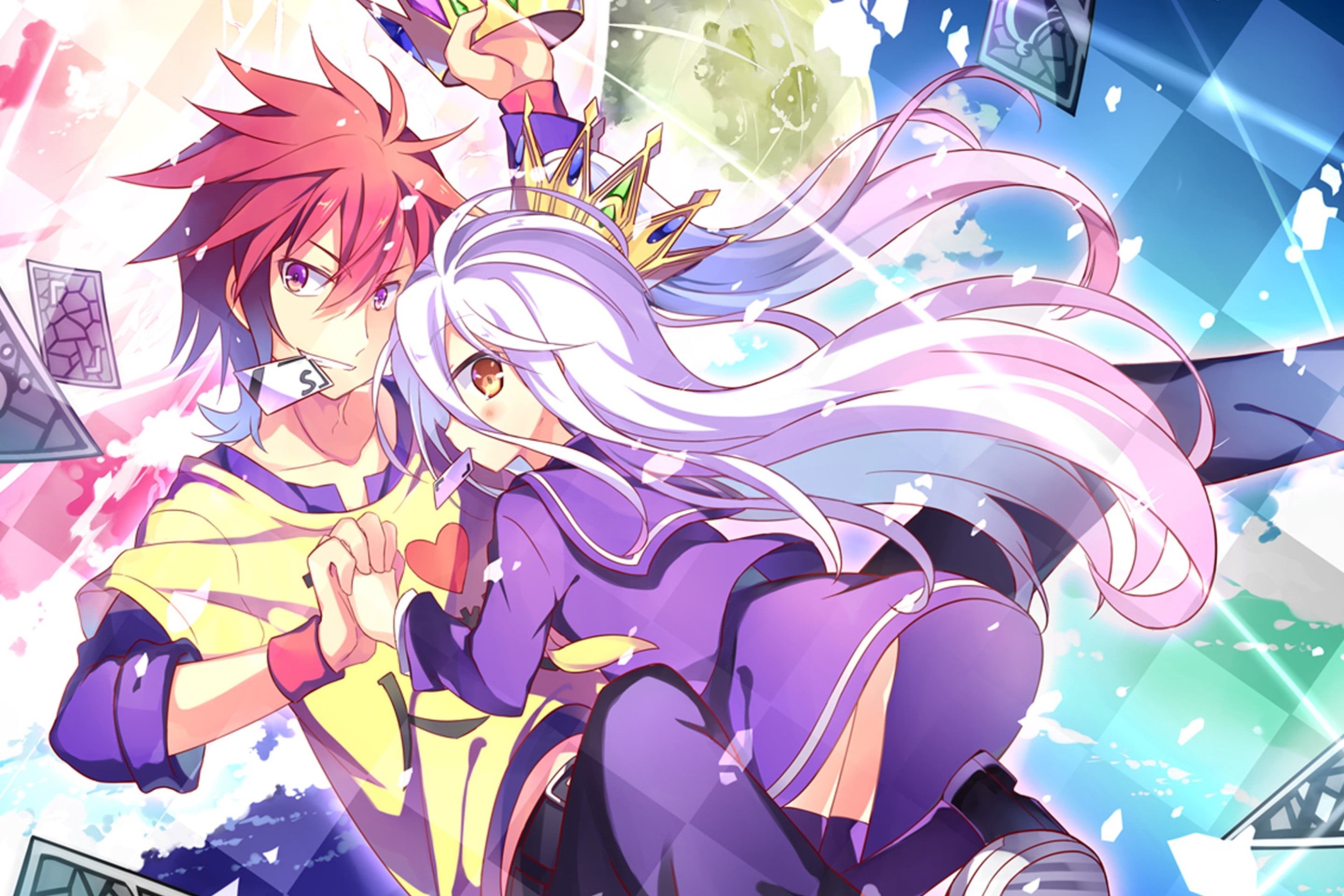 design, multi colored, low angle view, full frame, digital, representation, decoration, purple, indoors, pattern, art and craft, day, No Game No Life, digital composite, HD Wallpaper