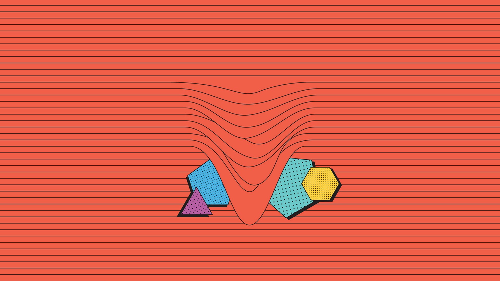corrugated iron, day, untitled, hexagon, red, business, multi colored, striped, symbol, creativity, geometry, 1080P, pattern, abstract, communication, HD Wallpaper