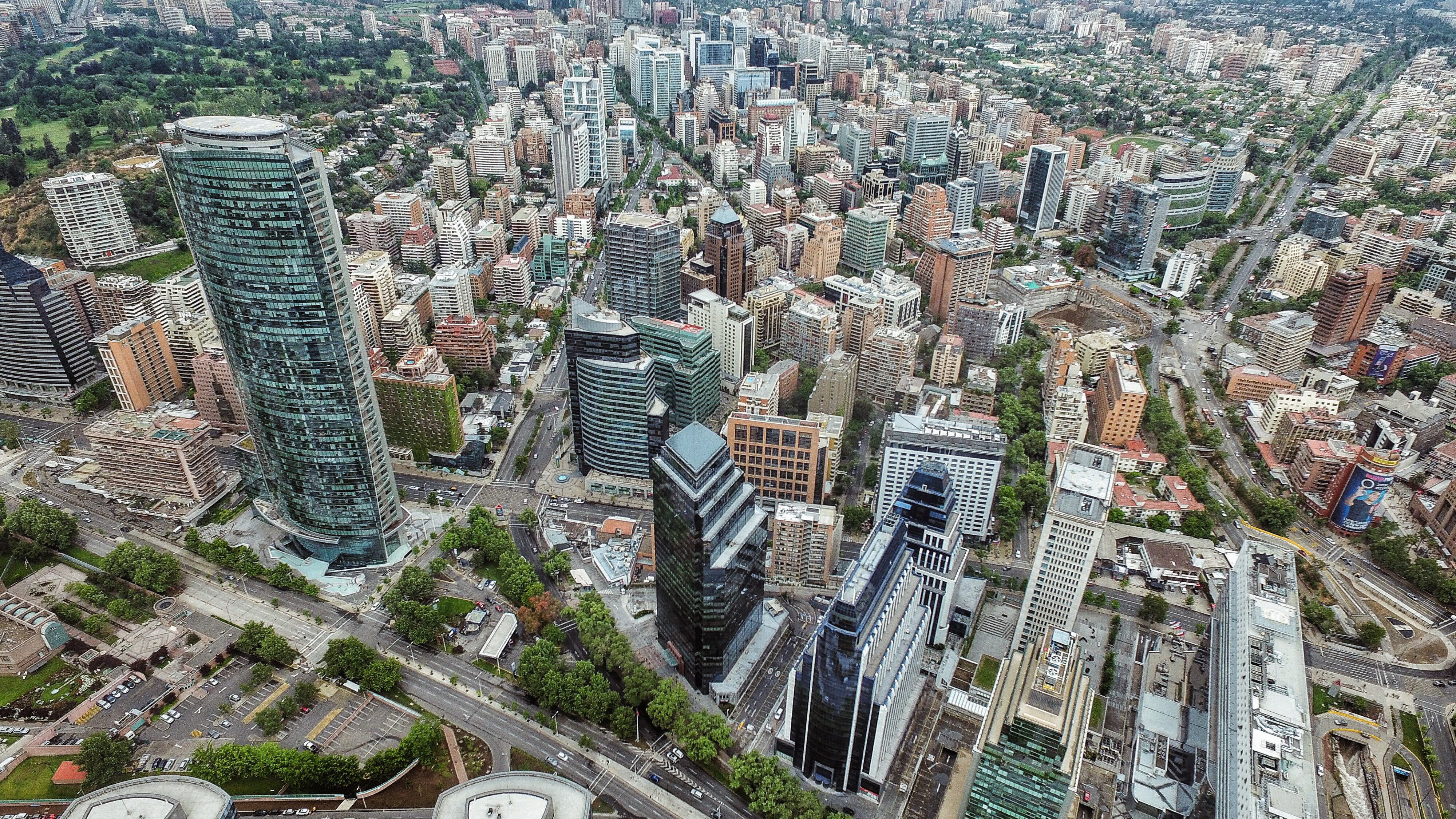 crowd, built structure, architecture, day, vitacura, cityscape, office building exterior, modern, stgo, city, titanium, aerial view, building exterior, HD Wallpaper