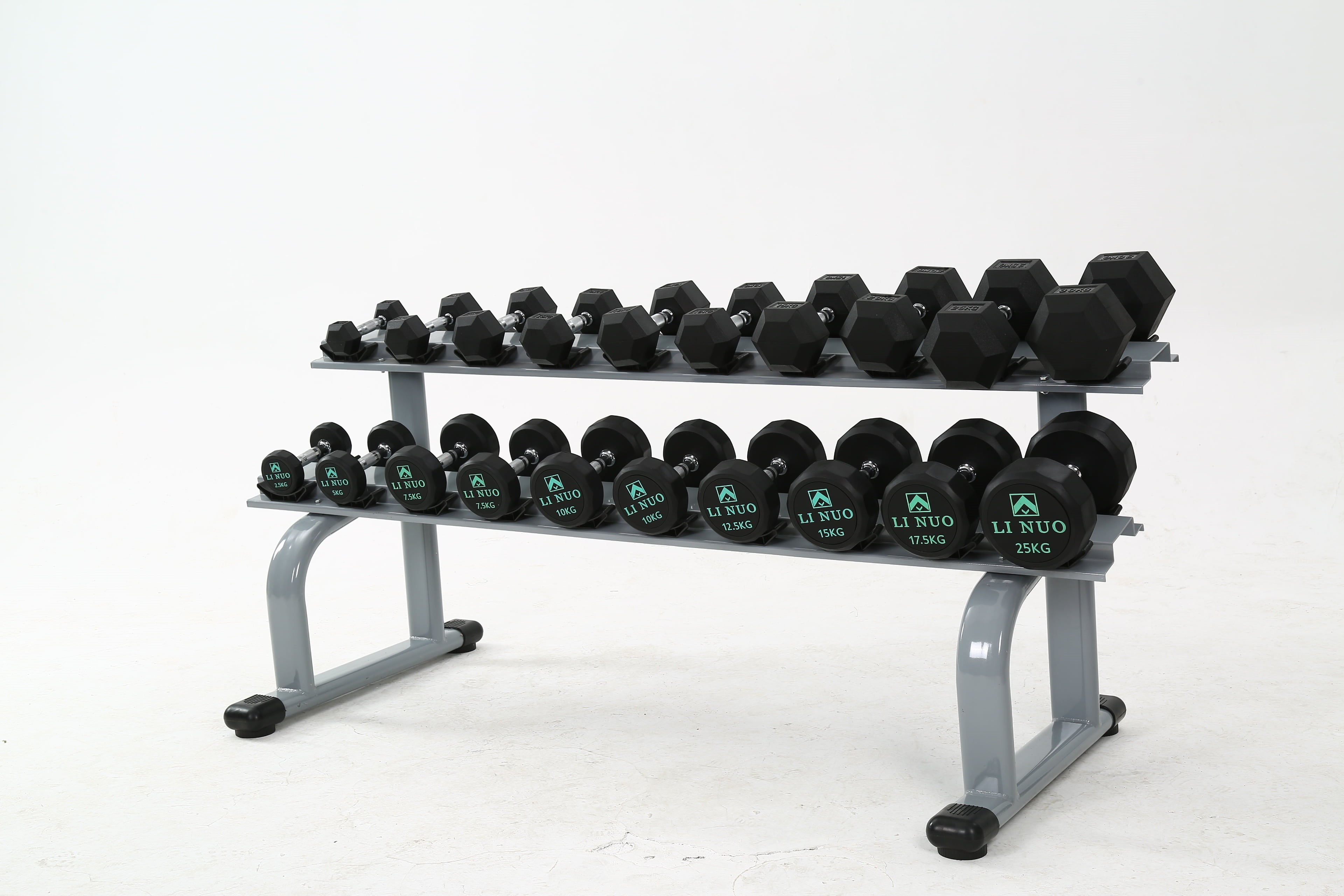 a pair of, mens fitness, large group of objects, 4K, sports equipment, twelve corner dumbbells, exercise equipment, white background, weight training, HD Wallpaper