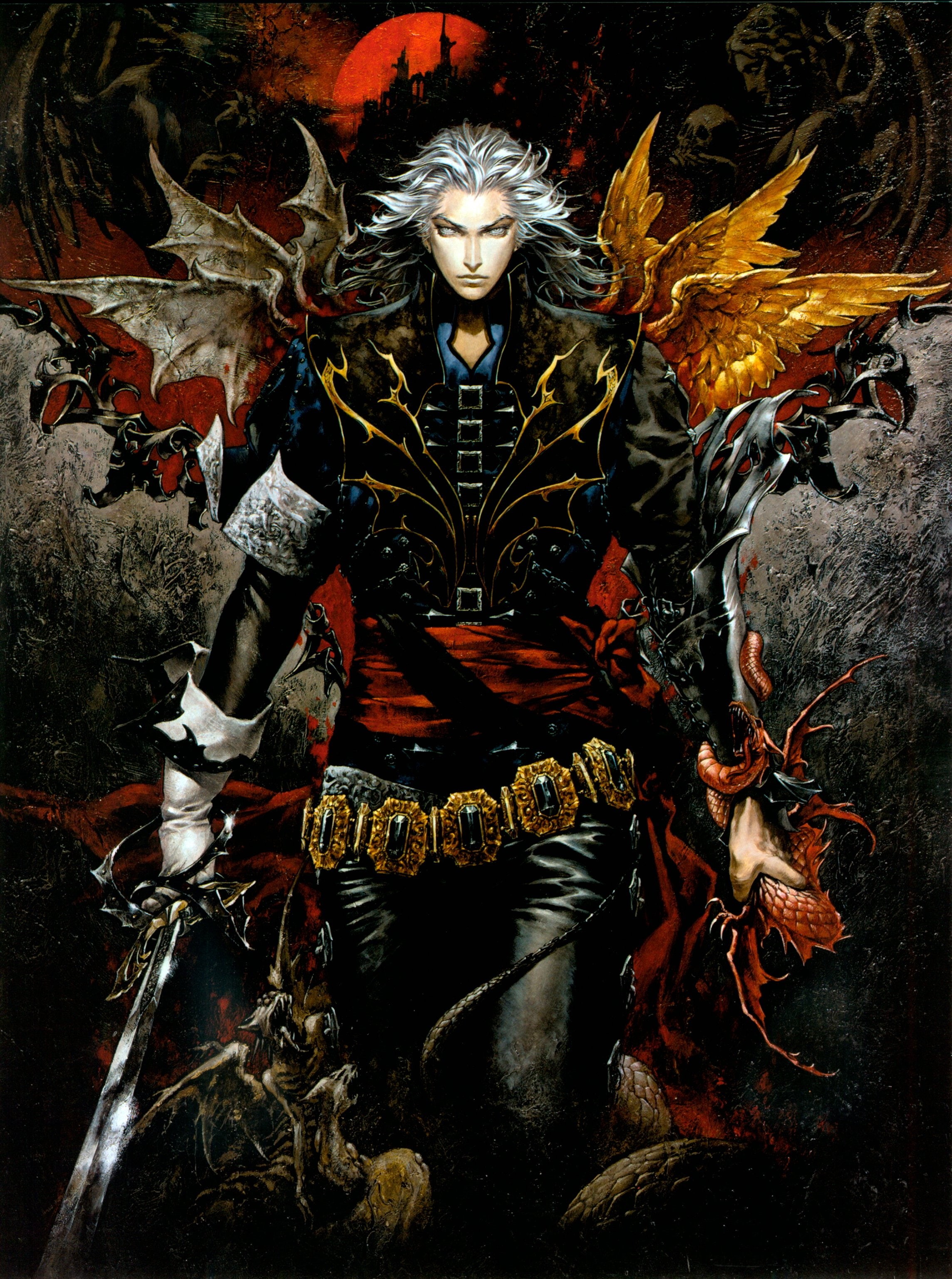 2K, human representation, art and craft, fantasy, castlevania, action, real people, adventure, three quarter length, paint, creativity, vampire, one person, Phone HD Wallpaper