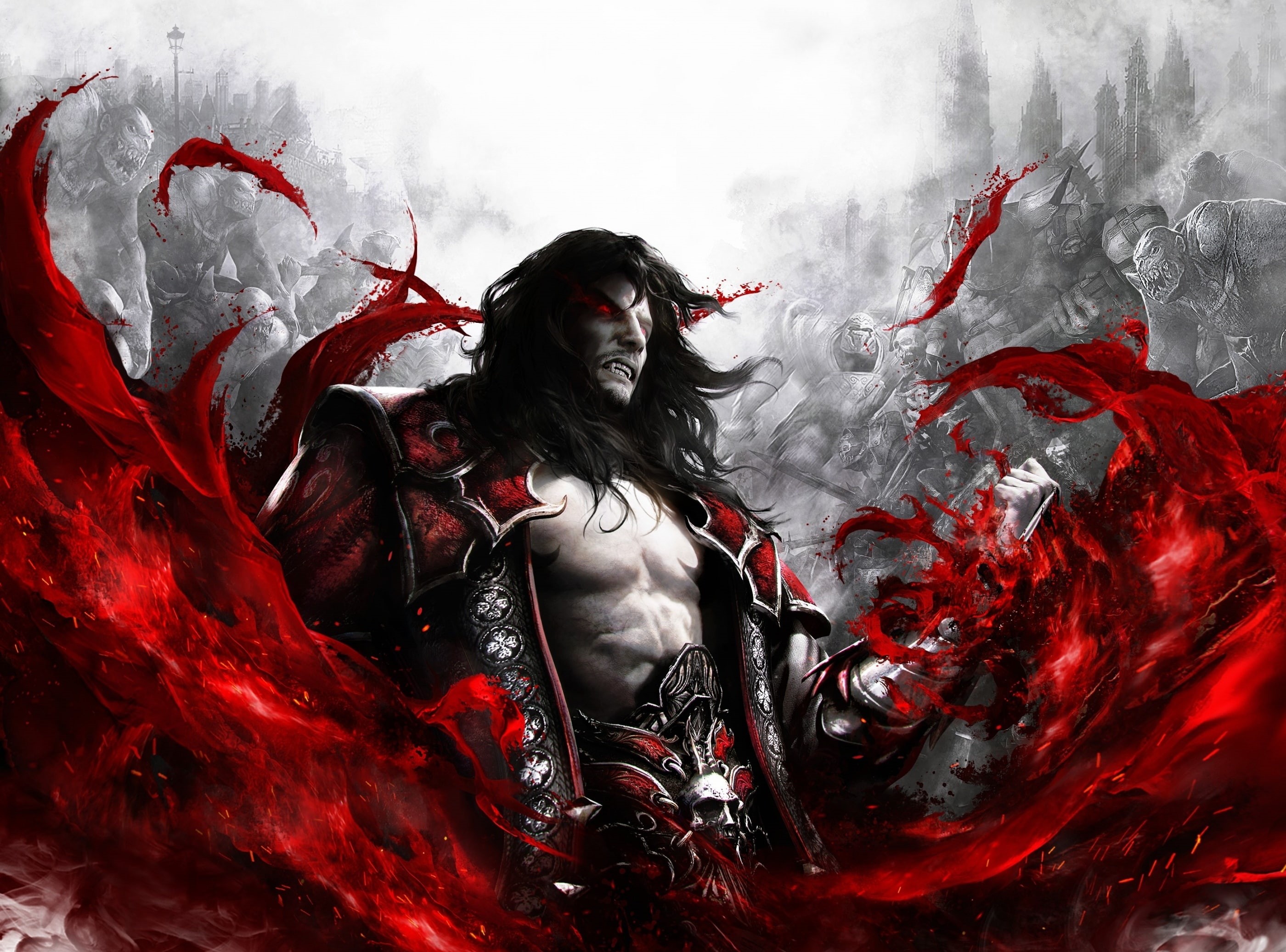 Games, nature, abstract, long hair, one person, 2014, black color, women, red, portrait, 2K, man, studio shot, Other Games, digital, Game, painting, shadow, HD Wallpaper