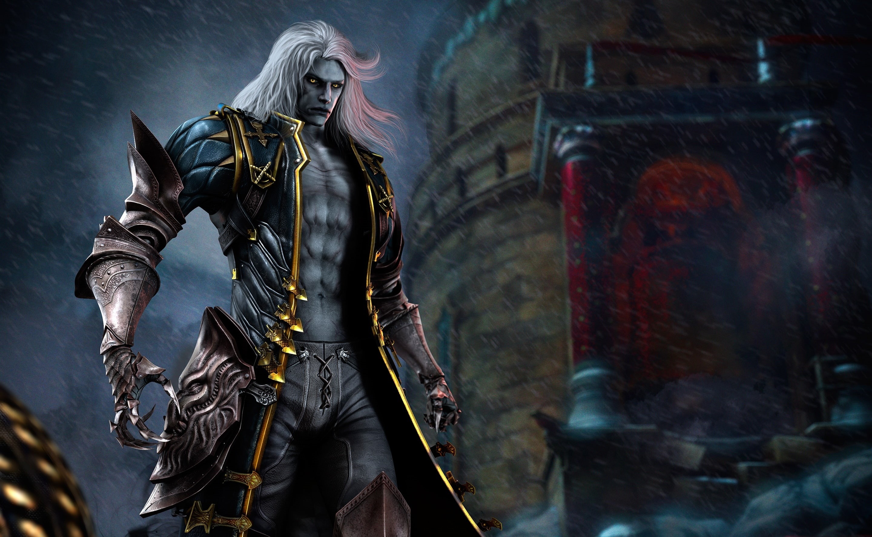 three quarter length, wearing, architecture, leather, Games, the past, building, 2K, costume, history, concept art, clothing, holding, lords, adult, black, HD Wallpaper