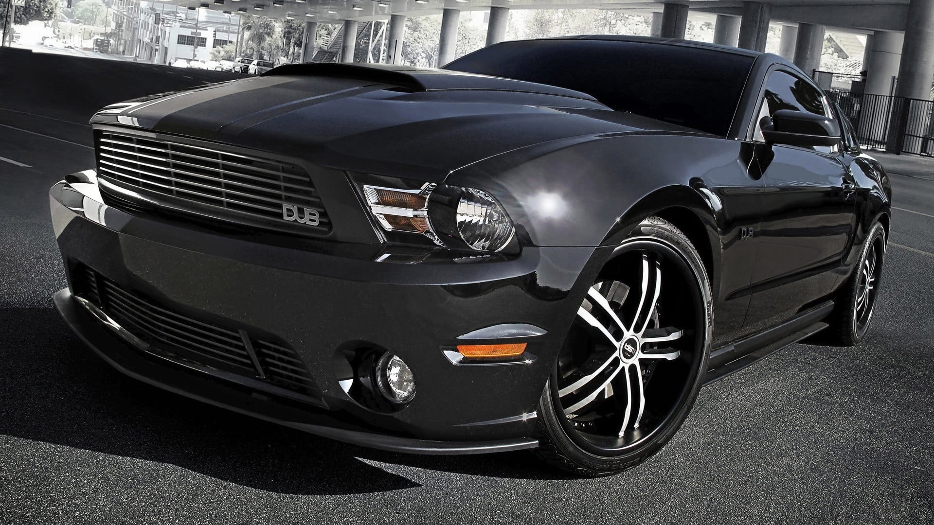 day, wealth, transportation, black, outdoors, stationary, mustang, vehicle, vintage car, reflection, motor vehicle, Ford, 1080P, black cars, luxury, no people, HD Wallpaper