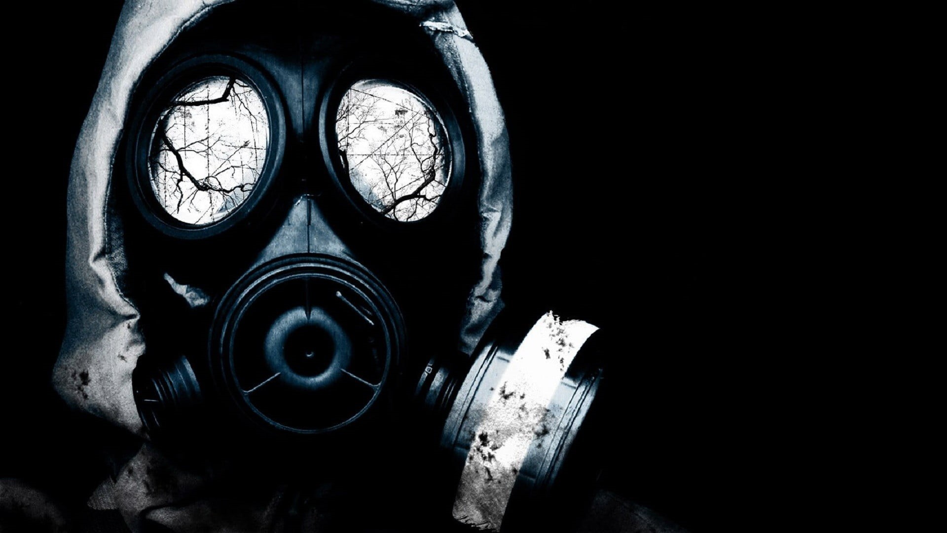 metal, no people, human skeleton, untitled, branch, apocalyptic, lighting equipment, architecture, reflection, mask, dark, damaged, indoors, gas masks, HD Wallpaper
