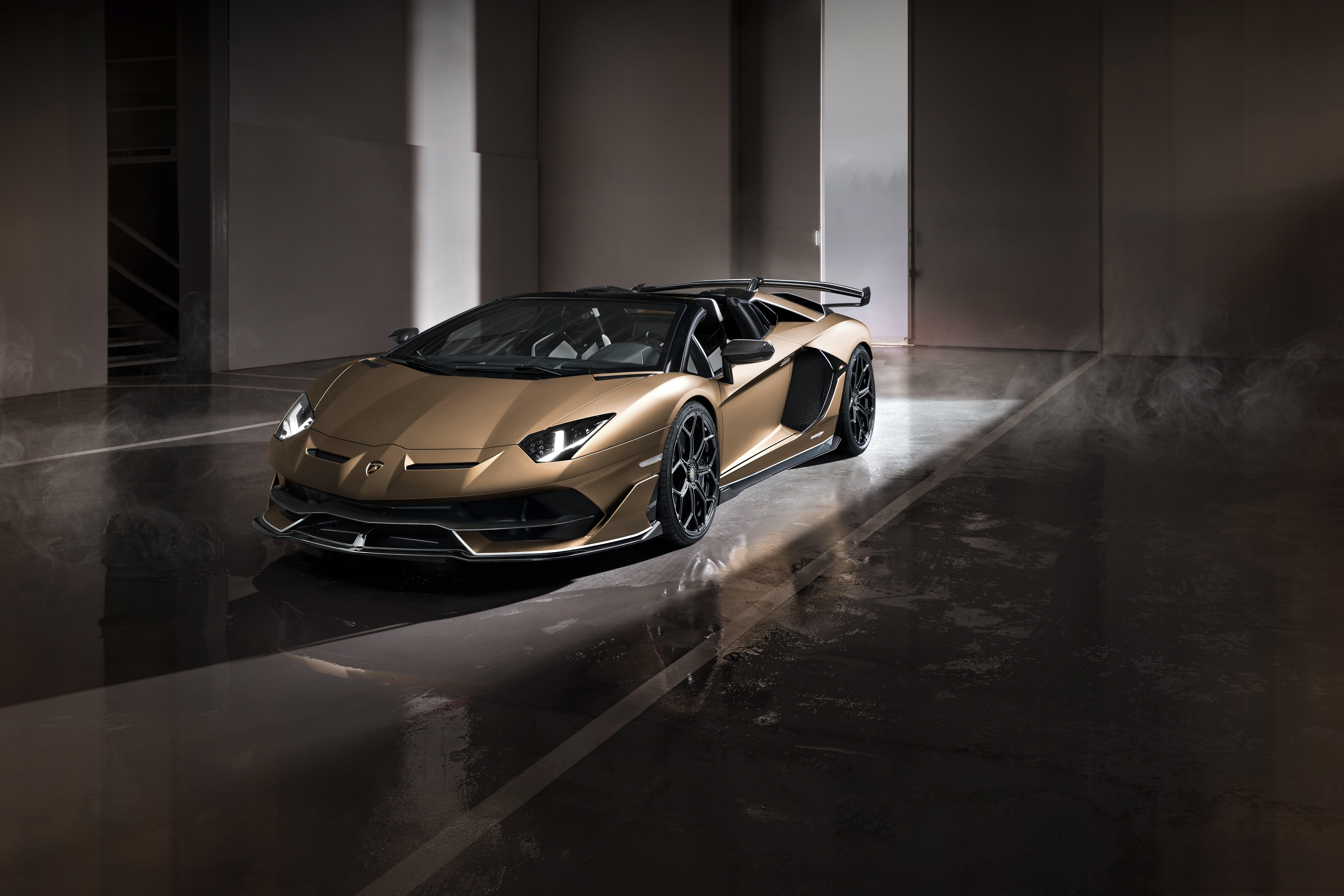 Lamborghini Aventador, Supercar, Lamborghini Aventador SVJ, Vehicle, Car, Sport Car, Lamborghini, 8K, Brown Car, HD Wallpaper