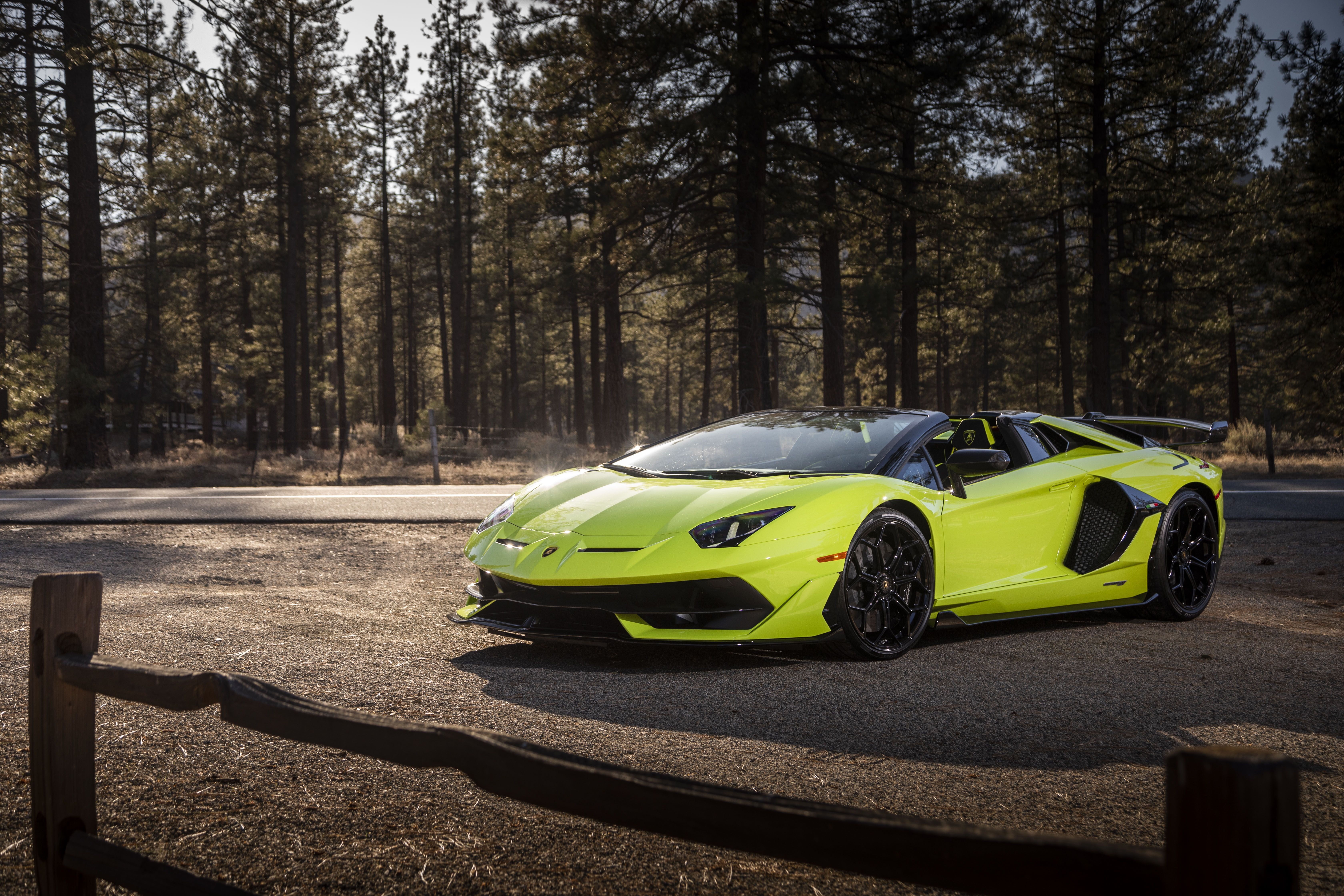 5K, Sport Car, Lamborghini, Vehicle, Car, Lamborghini Aventador, Yellow Car, Supercar, Lamborghini Aventador SVJ, HD Wallpaper