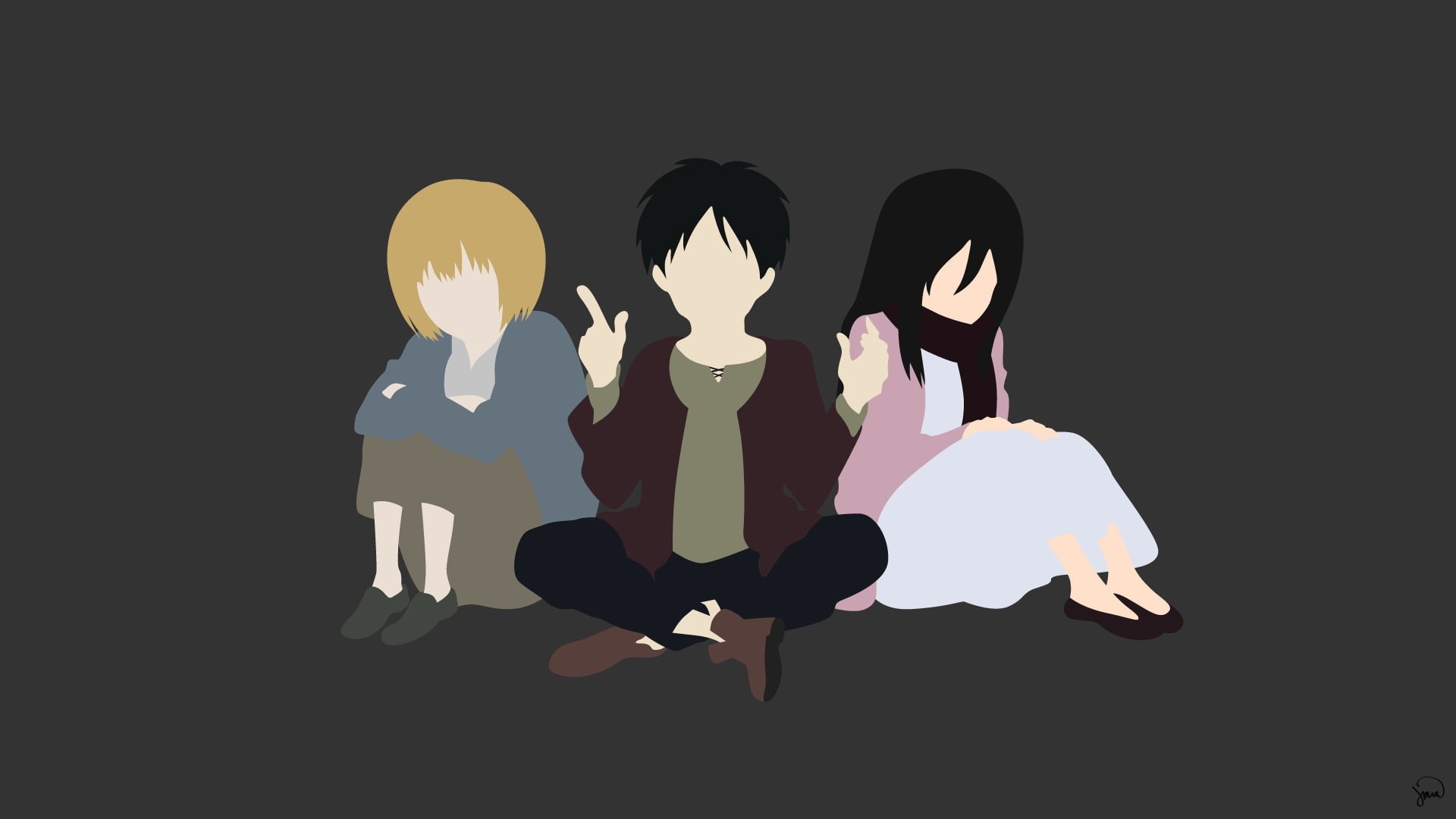 Armin Arlert, Eren Yeager, Anime, Attack On Titan, Mikasa Ackerman, 1080P, HD Wallpaper