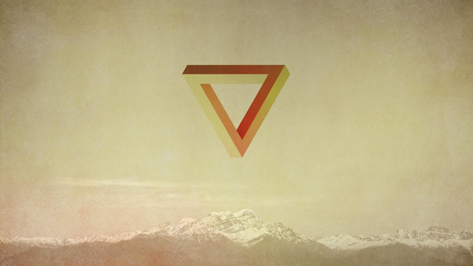 outdoors, logo, theverge, minimalism, guidance, optical illusion, wall - building feature, mountain range, nature, brown, red, copy space, mountain, HD Wallpaper