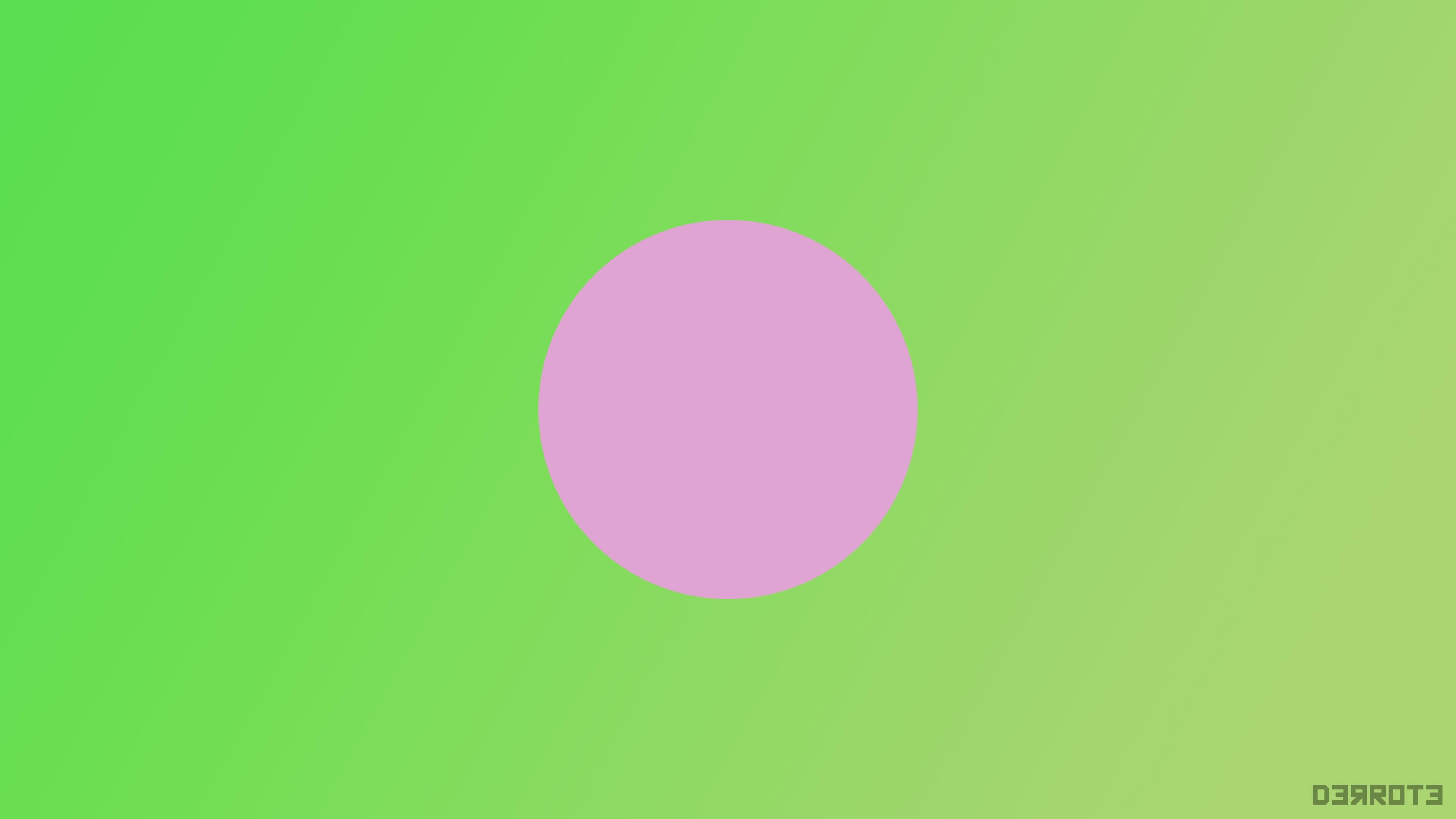illustration, circle, green, 4K, pink, minimalism, dot, HD Wallpaper