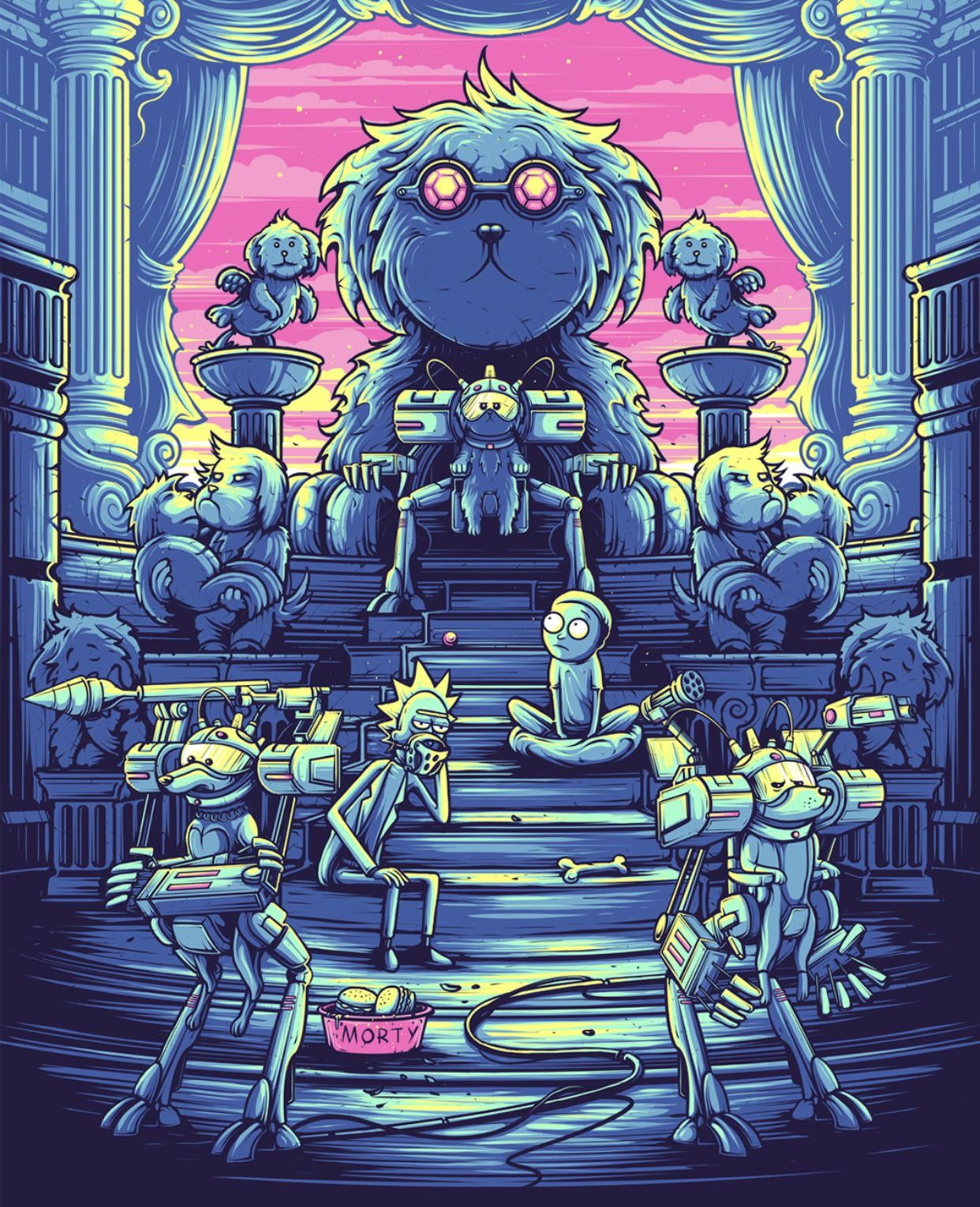 Adult Swim, artwork, dog, Rick and Morty, 720P, tv series, Phone HD Wallpaper