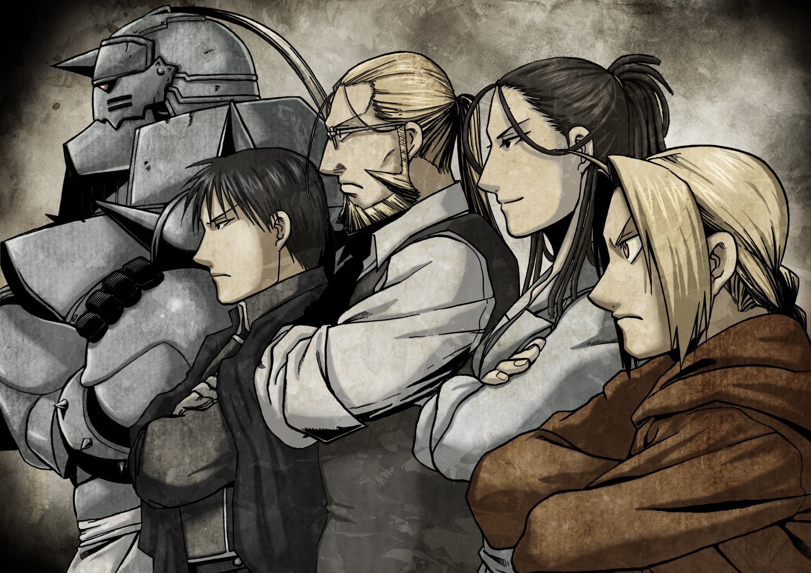 leisure activity, leather, 720P, casual clothing, Full Metal Alchemist, day, Elric Edward, indoors, waist up, lifestyles, security, people, anime, high angle view, HD Wallpaper