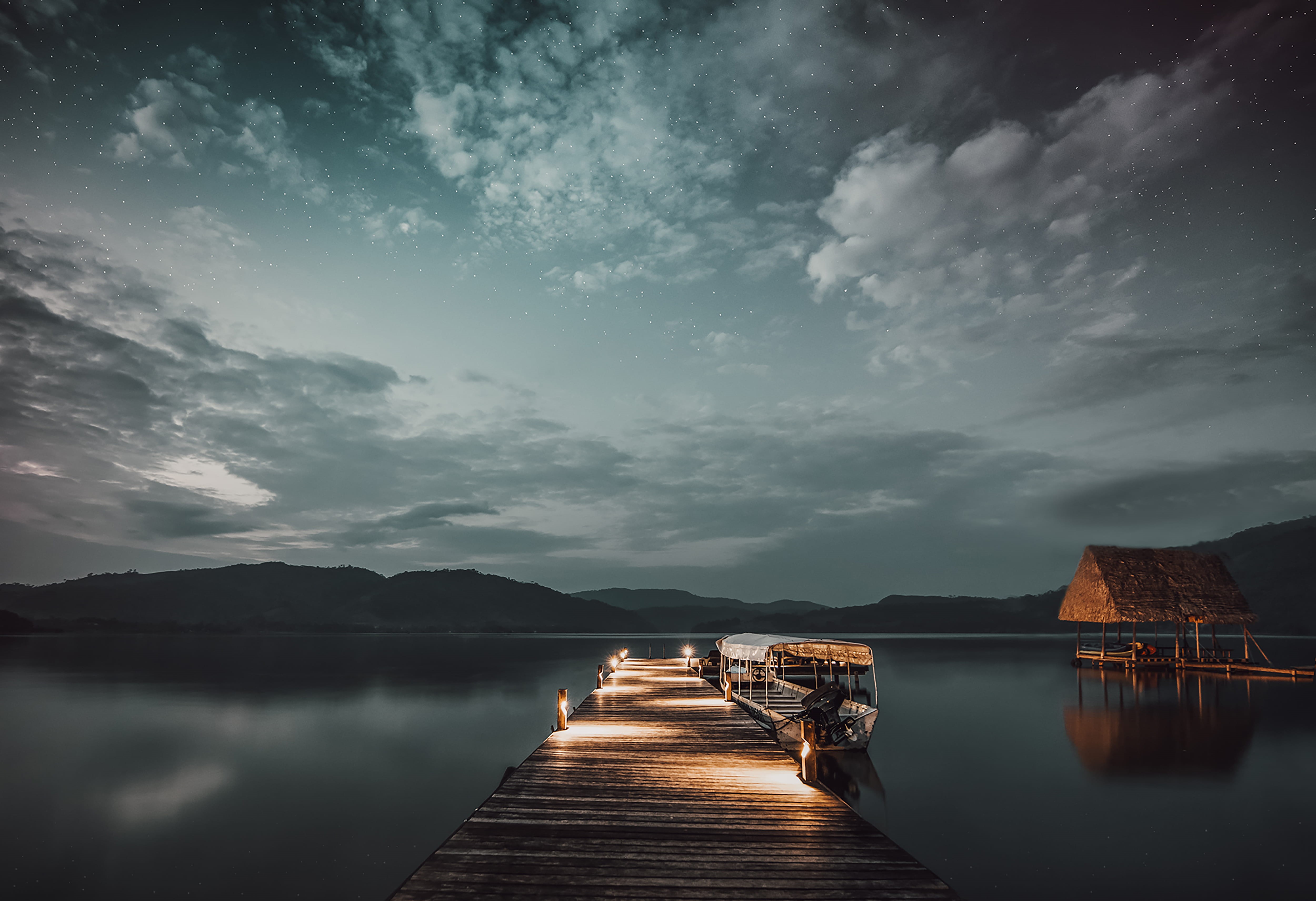 4K, brown, dock, sky, water, la, outdoors, pier, tranquility, jetty, non-urban scene, beauty in nature, idyllic, muelle, en, direction, scenics - nature, HD Wallpaper