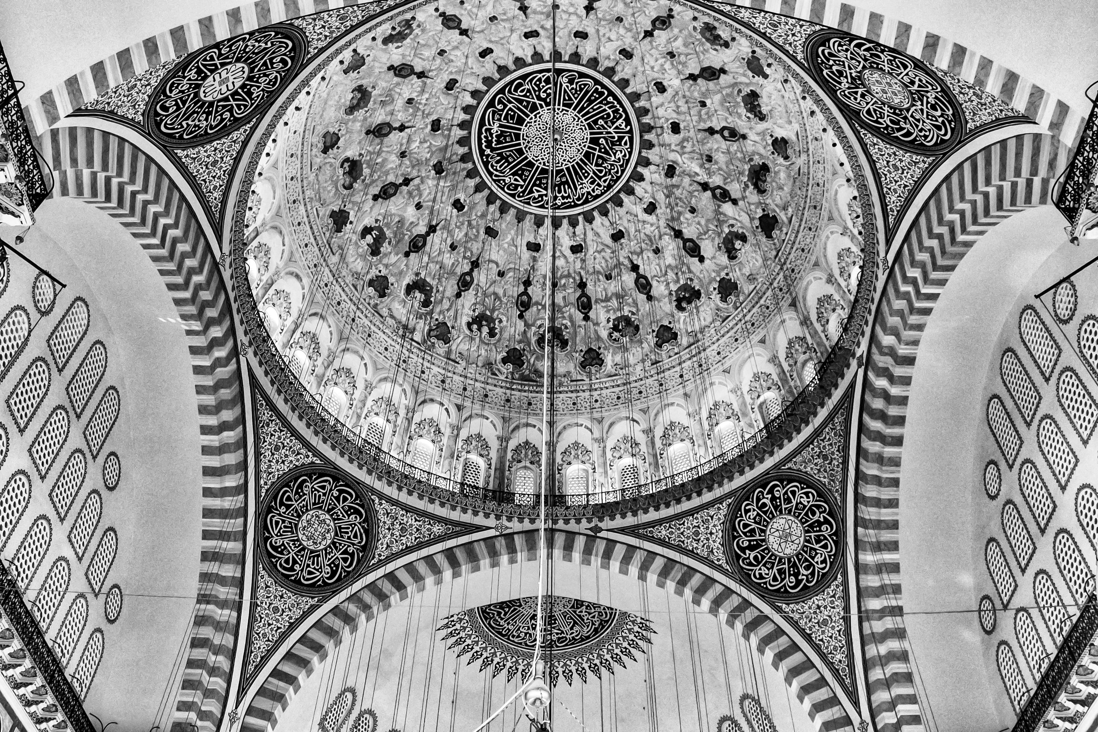 vault ceiling, doodle, cathedral, building, ornate, turkey, low angle view, history, design, indoors, dome, pattern, drawing, no people, arched, islam, HD Wallpaper