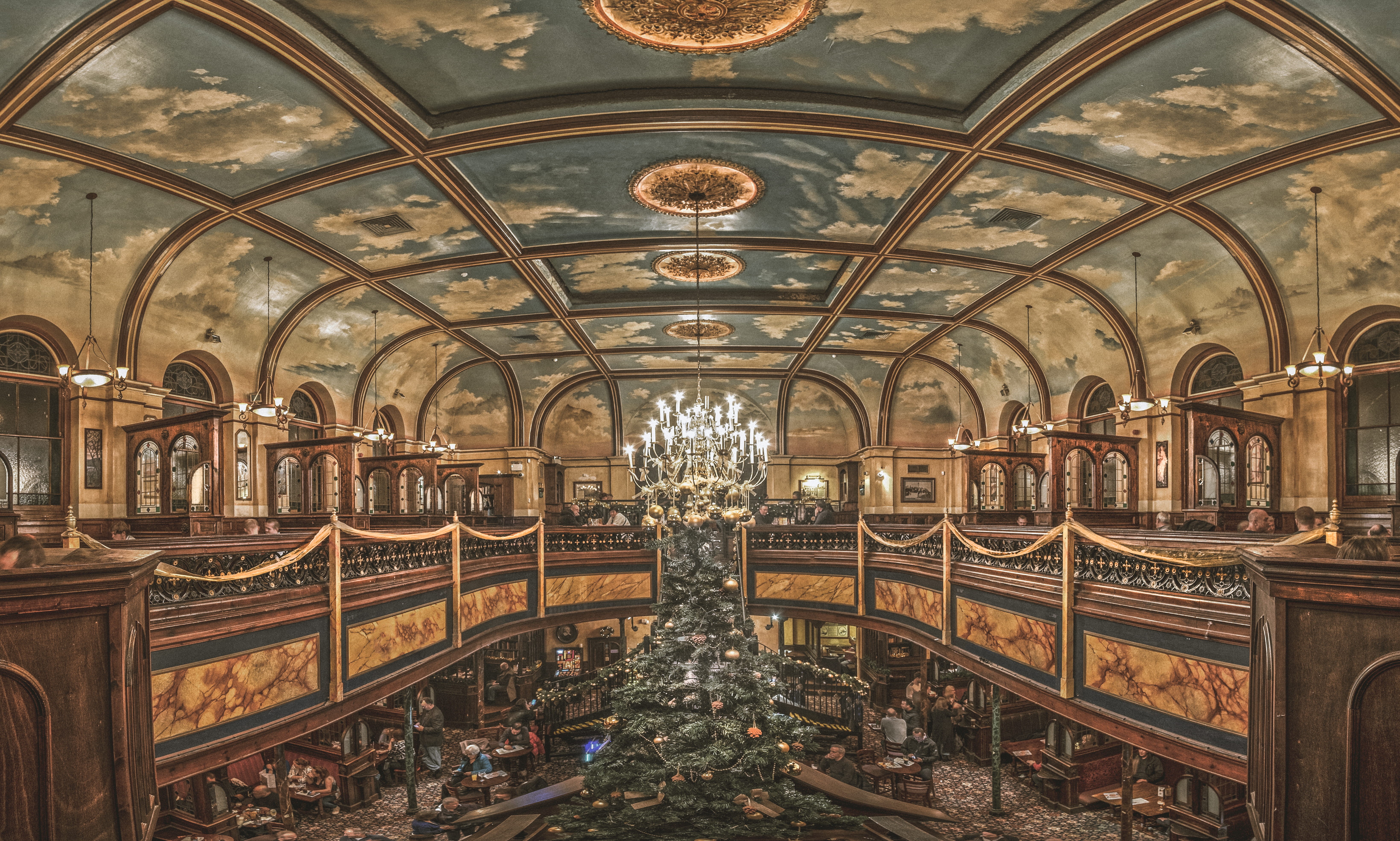 no people, ceiling, fujifilm, pub, person, altar, built structure, turned, indoors, human, interior design, place of worship, belief, luxury, brown, blue, HD Wallpaper