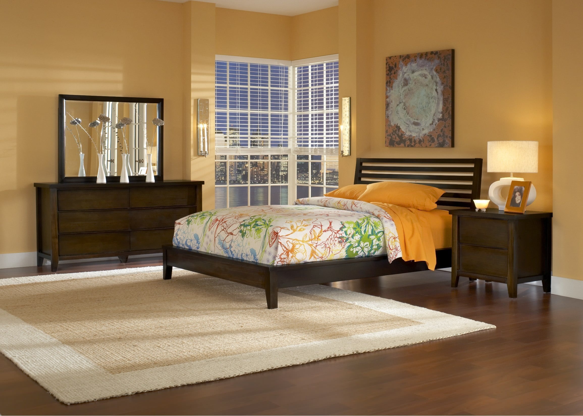 electric Lamp, table, vanity, blanket, nightstand, interior, carpet - Decor, wall - Building Feature, hotel Room, flooring, double Bed, decoration, the city, HD Wallpaper