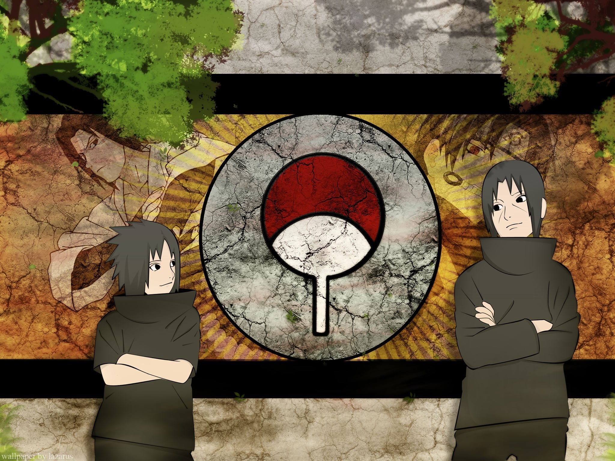 Uchiha clan, Itachi, Sasuke, anime, art, 1080P, naruto, HD Wallpaper