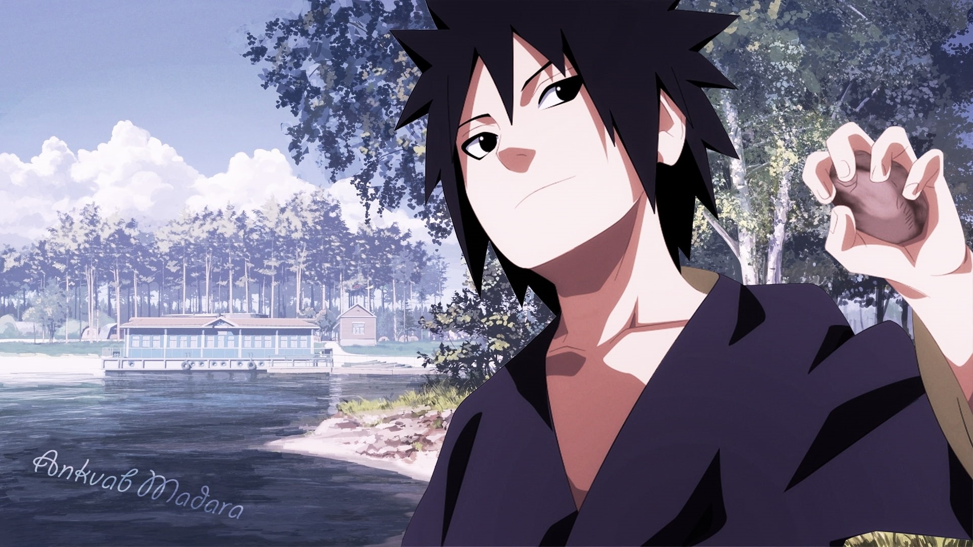 real people, Is Naruto Manga, water, day, sunlight, men, The Uchiha clan, uchiha, young adult, front view, urban Scene, 1080P, Uchiha Madara, black Color, HD Wallpaper