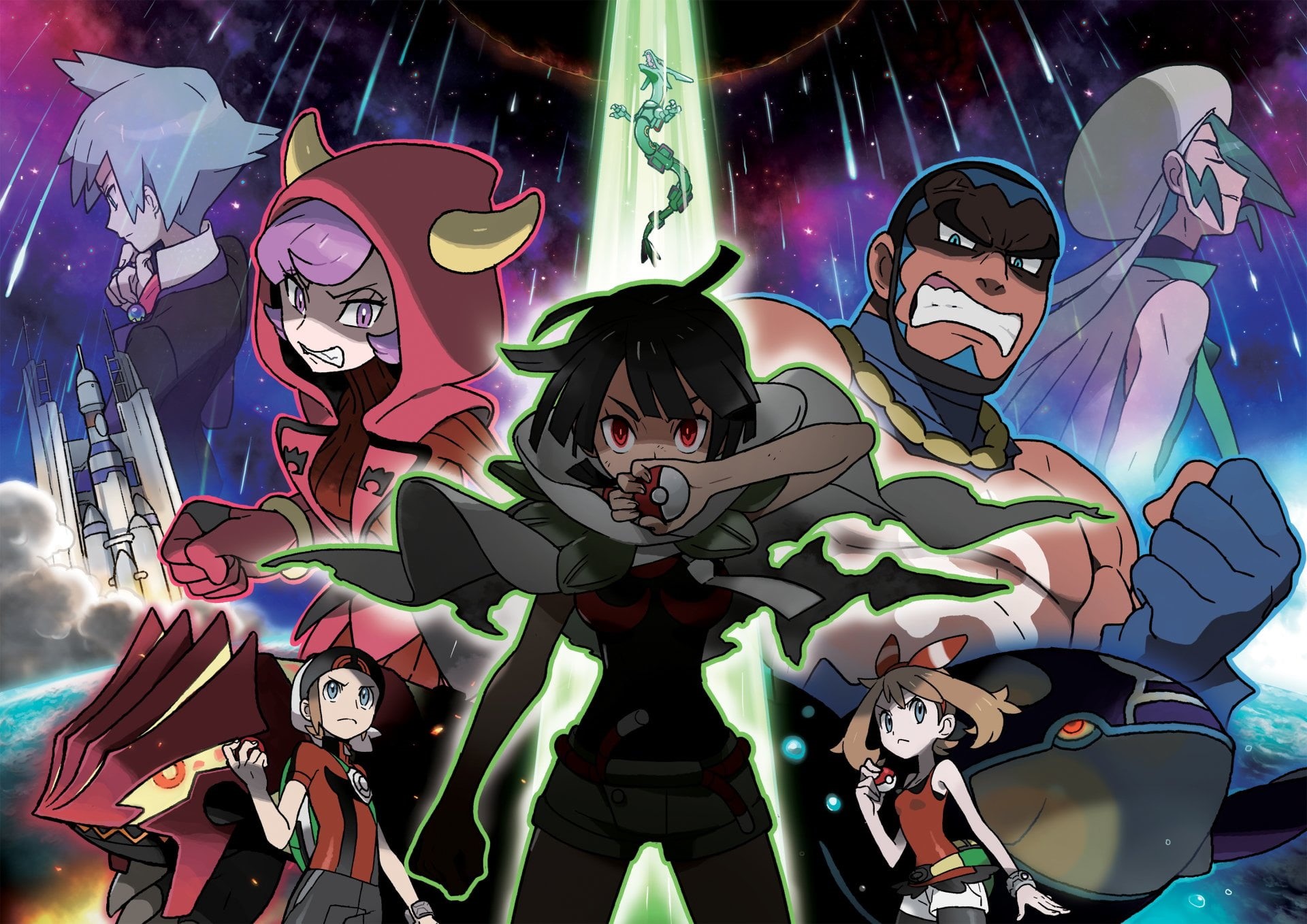 group of people, arts culture and entertainment, Pokémon: Omega Ruby and Alpha Sapphire, young adult, people, illuminated, teenager, Zinnia (Pokémon), night, HD Wallpaper