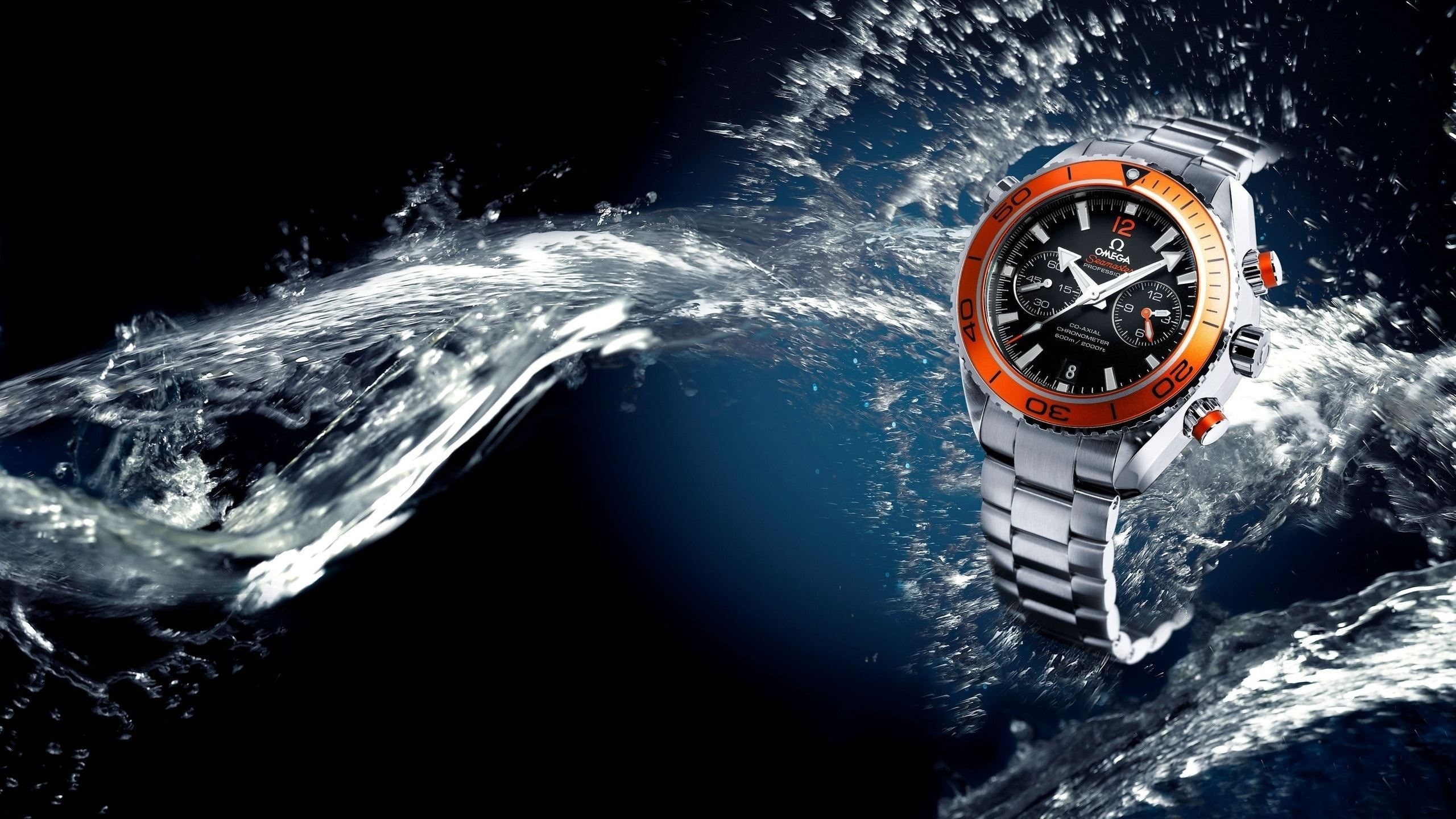 luxury watches, technology, Omega (watch), liquid, water, watch, 2K, HD Wallpaper