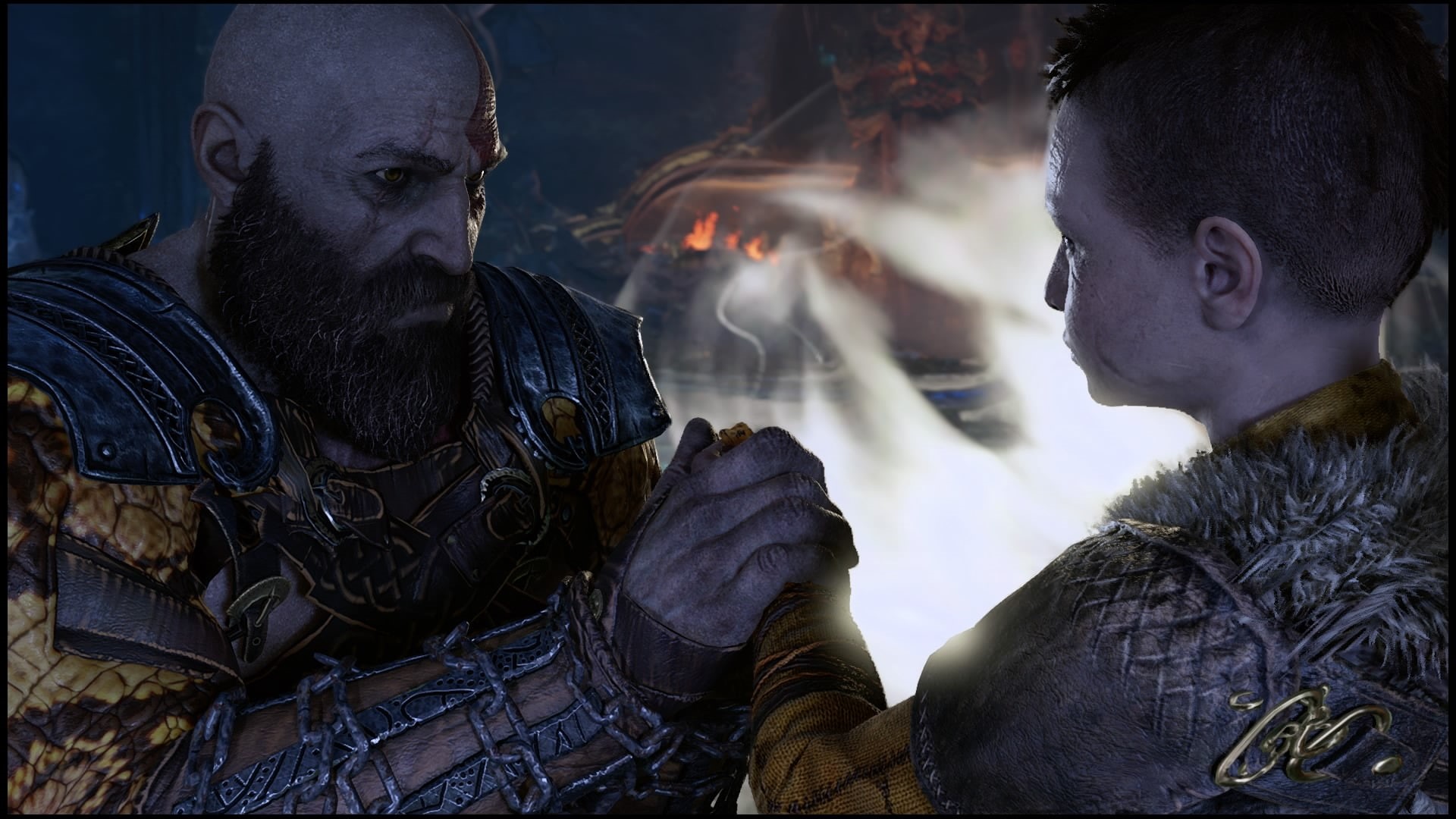 mid adult men, looking, leisure activity, adult, 1080P, portrait, males, night, God of War, young adult, people, clothing, two people, men, mid adult, HD Wallpaper