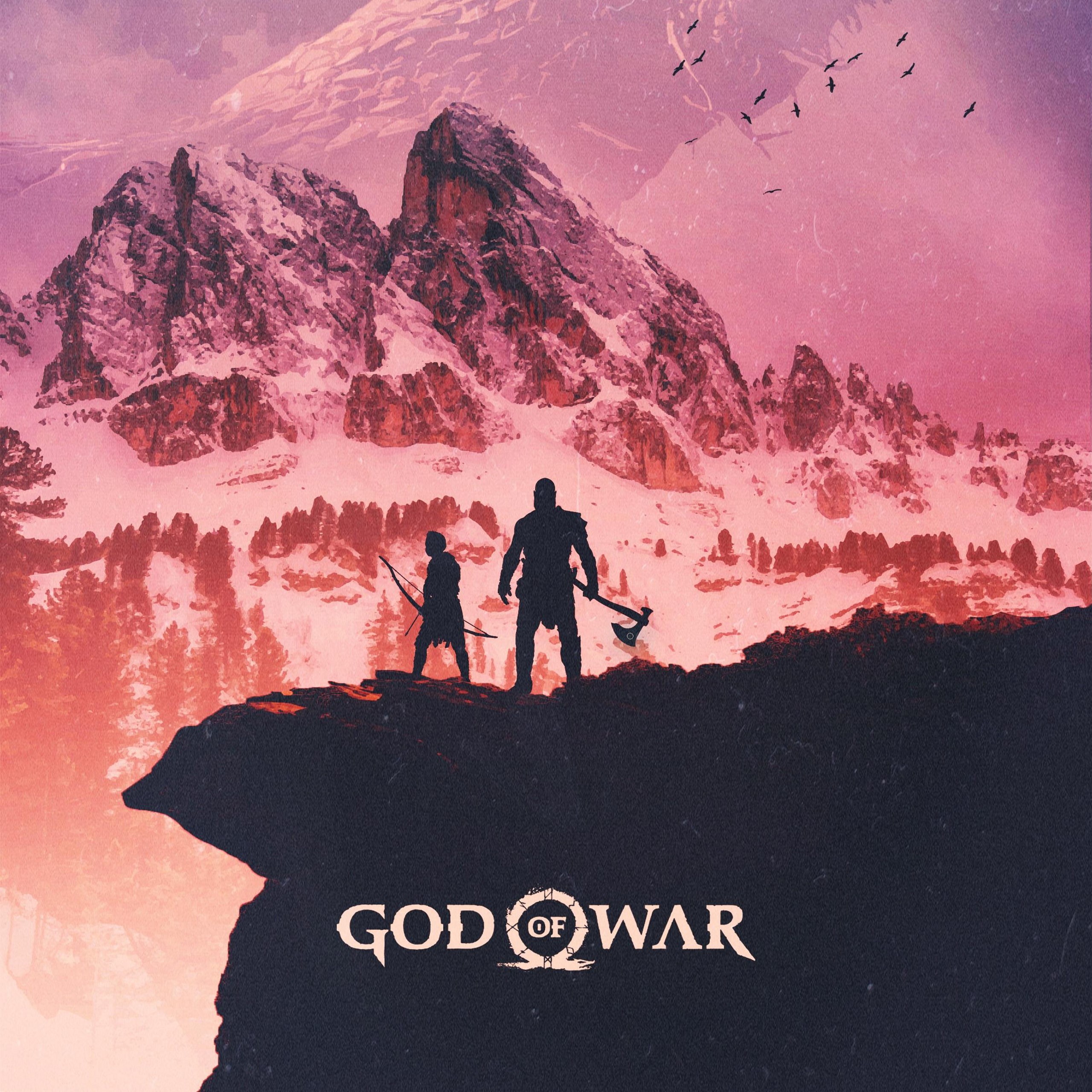 Kratos, 2K, HD, Atreus, God of War, Phone HD Wallpaper