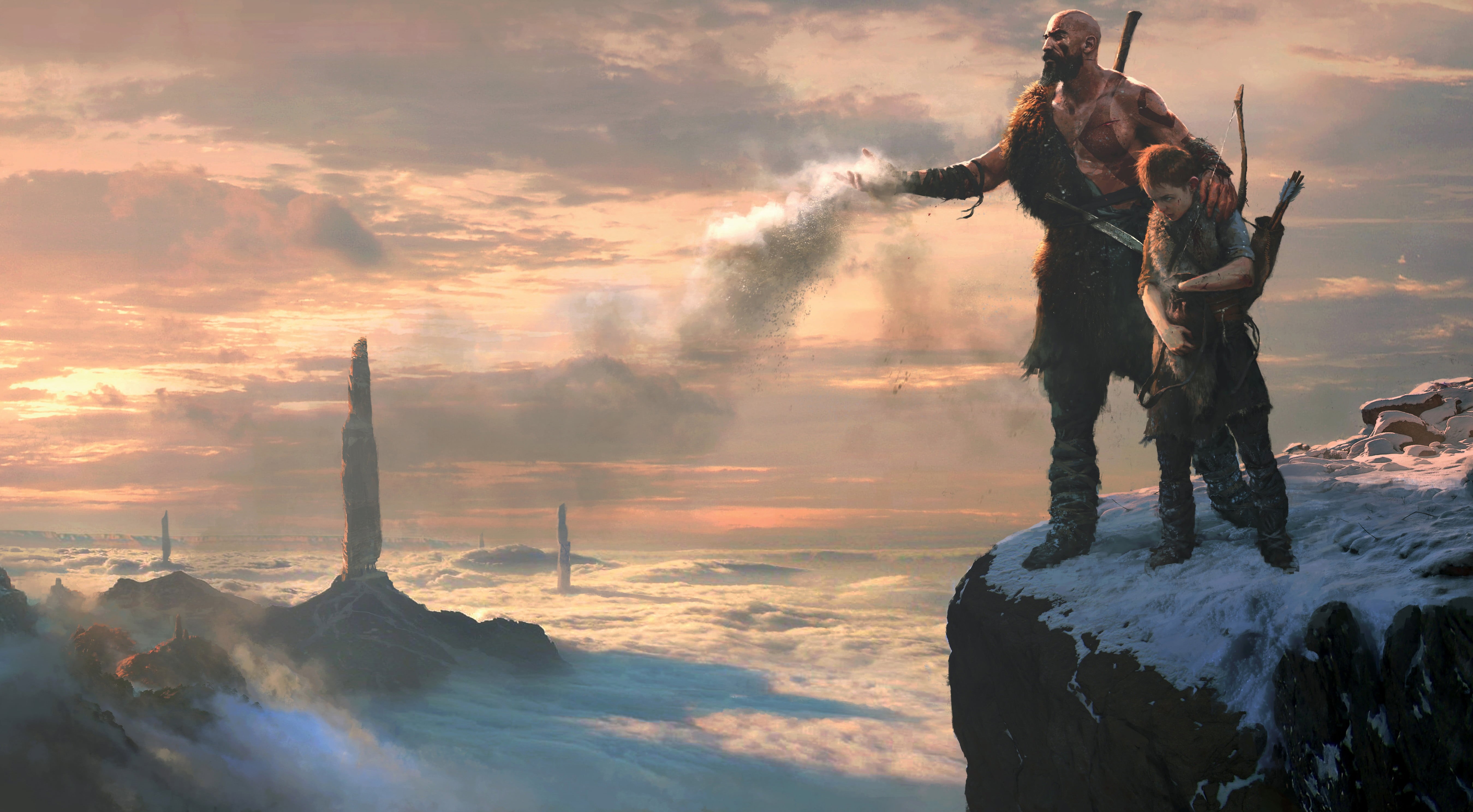 Atreus (God Of War), 5K, God of War, Kratos (God Of War), God of War (2018), HD Wallpaper