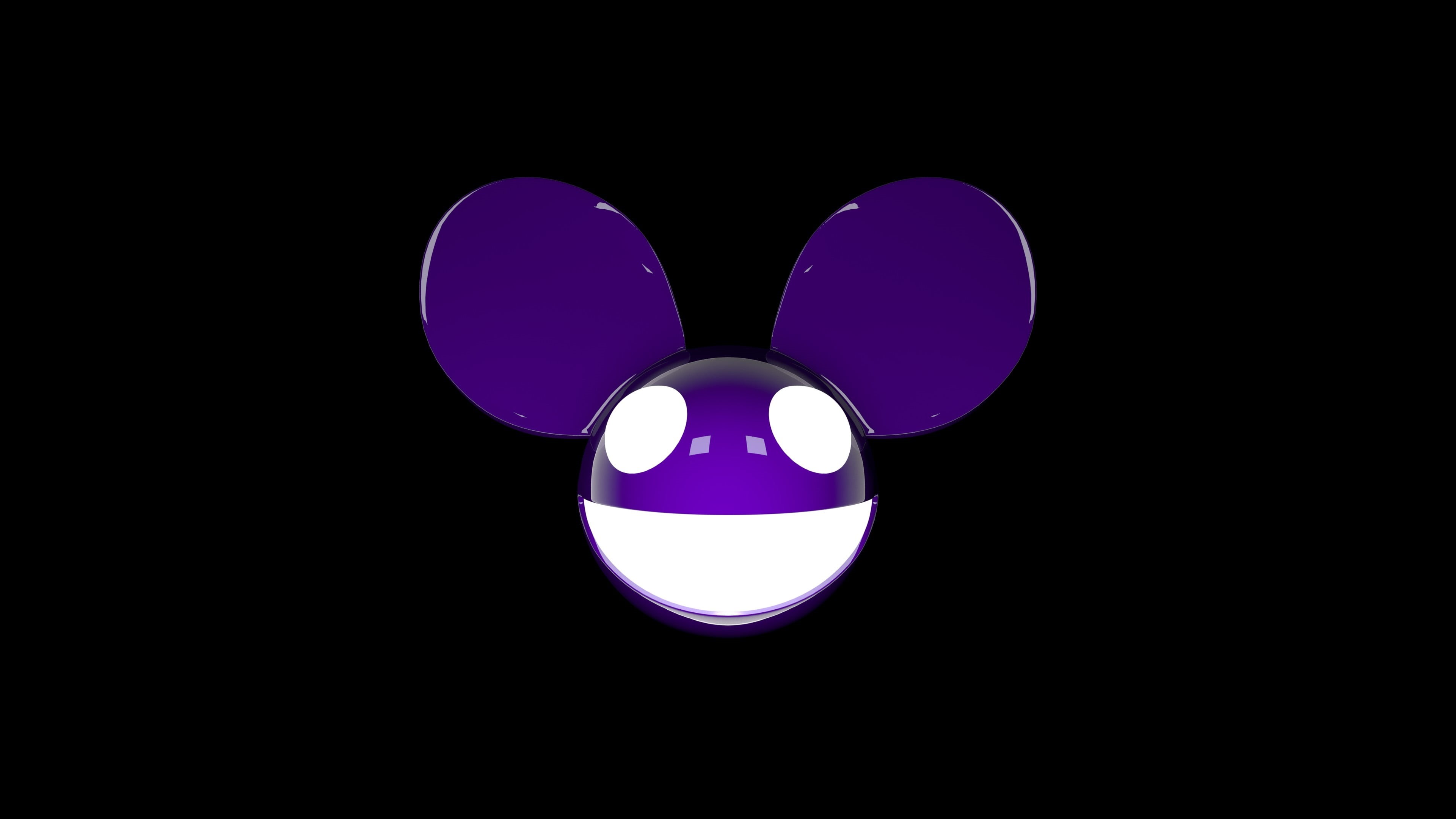 no people, deadmau5, electricity, indoors, electric lamp, dark, illuminated, music, studio shot, electric light, logo, black background, mickey, white, HD Wallpaper