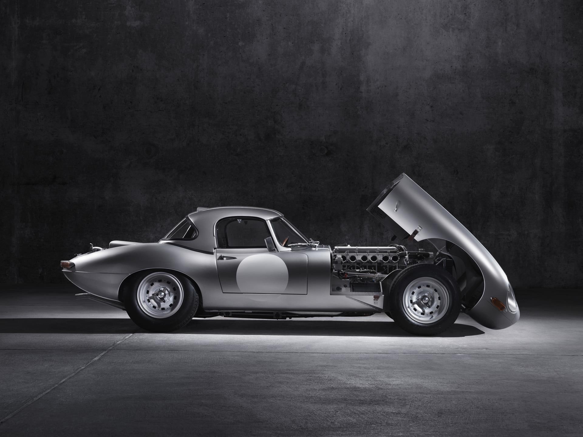 vintage car, sports car, land vehicle, racecar, silver colored, 1080P, car, wealth, jaguar, tire, mode of transportation, e, transportation, chrome, luxury, HD Wallpaper