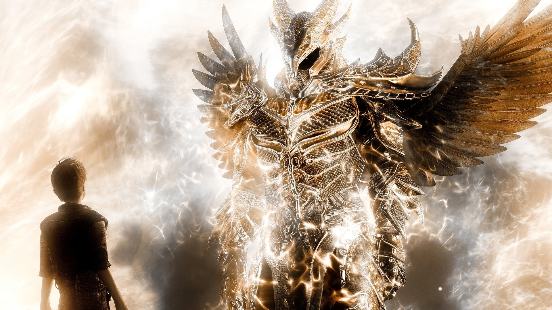 lifestyles, illuminated, one person, beauty in nature, Daedric, holiday, armored, decoration, 1080P, shiny, close-up, digital, event, cultures, HD Wallpaper