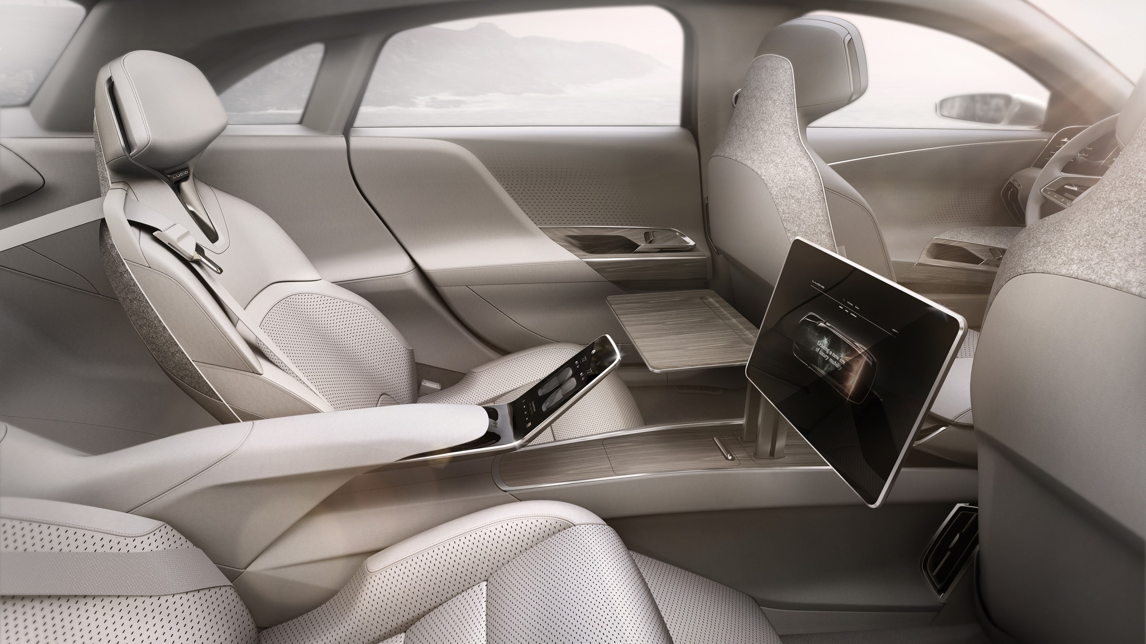 gray, electric cars, car, interior, 4K, Lucid Air, HD Wallpaper